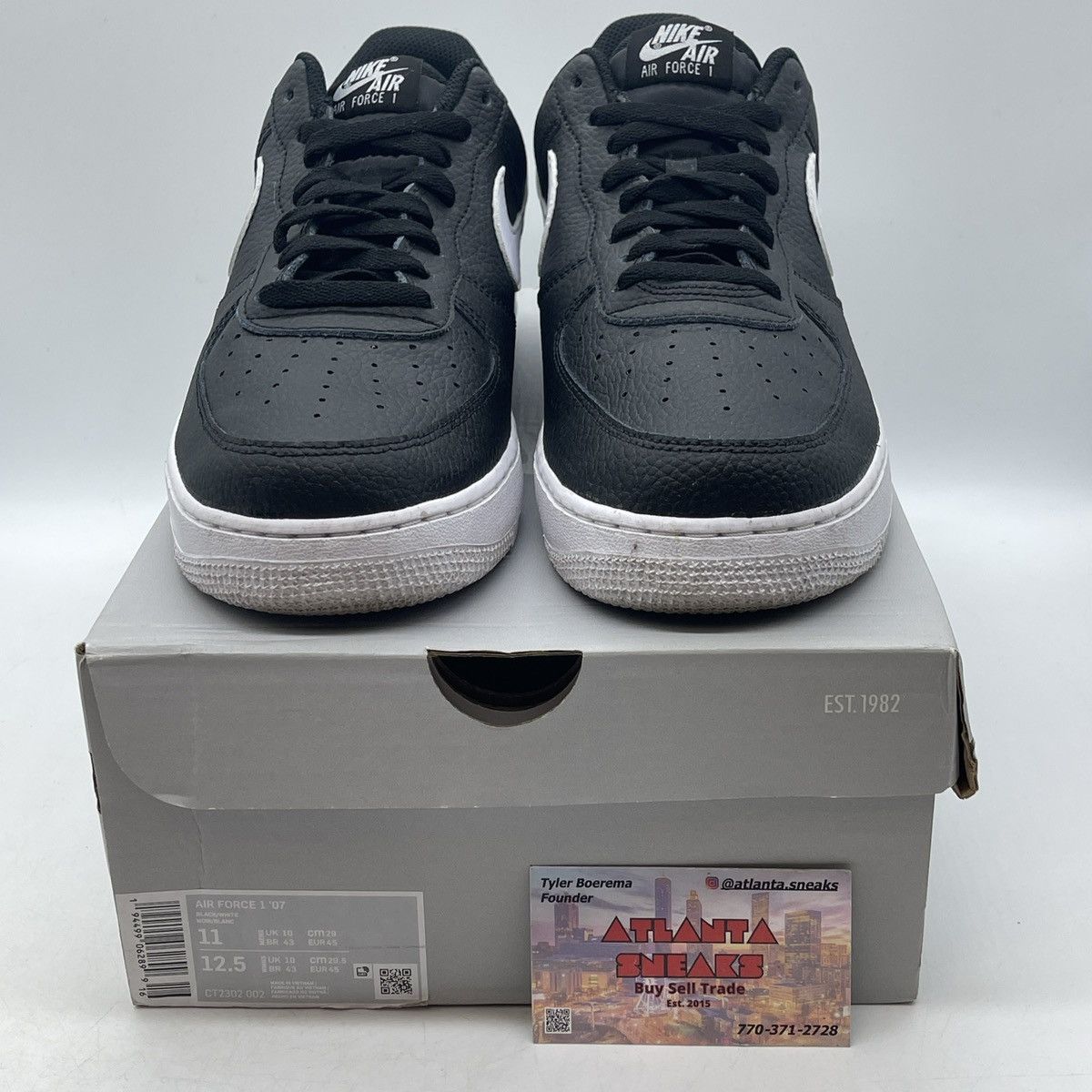 Nike Air Force 1 black white Size US 11 / EU 44 - 2 Thumbnail