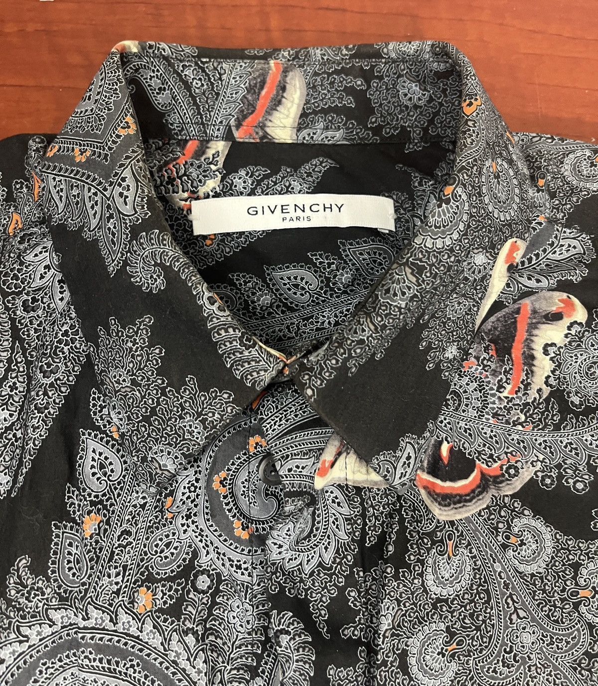 Givenchy Givenchy SS15 Koi Paisley Shirt w/ Orange Panel (Tisci) Size US M / EU 48-50 / 2 - 14 Thumbnail