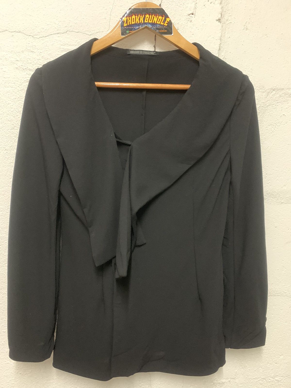 Yohji Yamamoto Yohji Yamamoto Laine Wool Drape Collar Jacket Size XS / US 0-2 / IT 36-38 - 4 Thumbnail