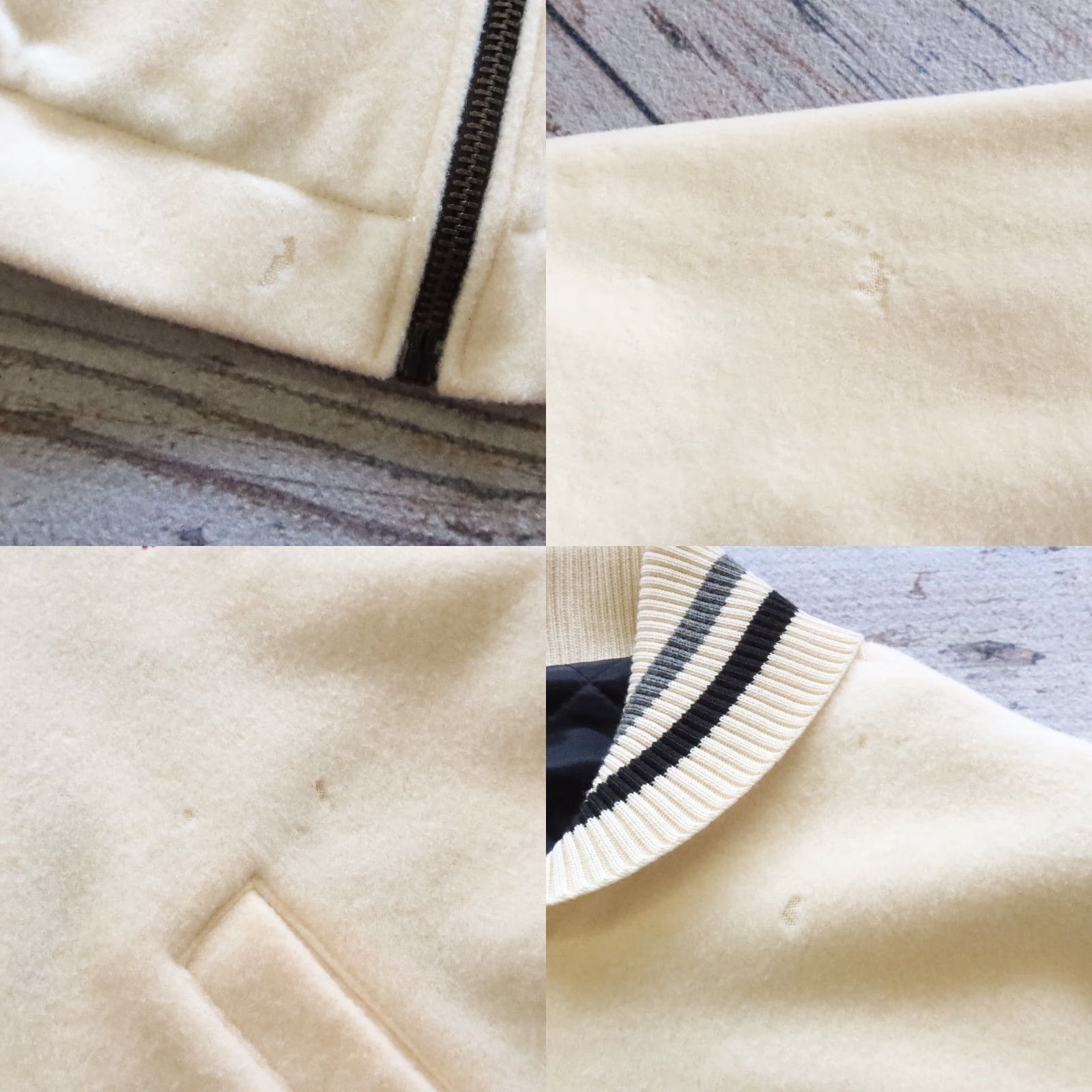 Vintage VINTAGE Stussy Burly Gear World Tribe Wool Varsity Jacket M Beige Men Jacket M USA Size US M / EU 48-50 / 2 - 8 Thumbnail