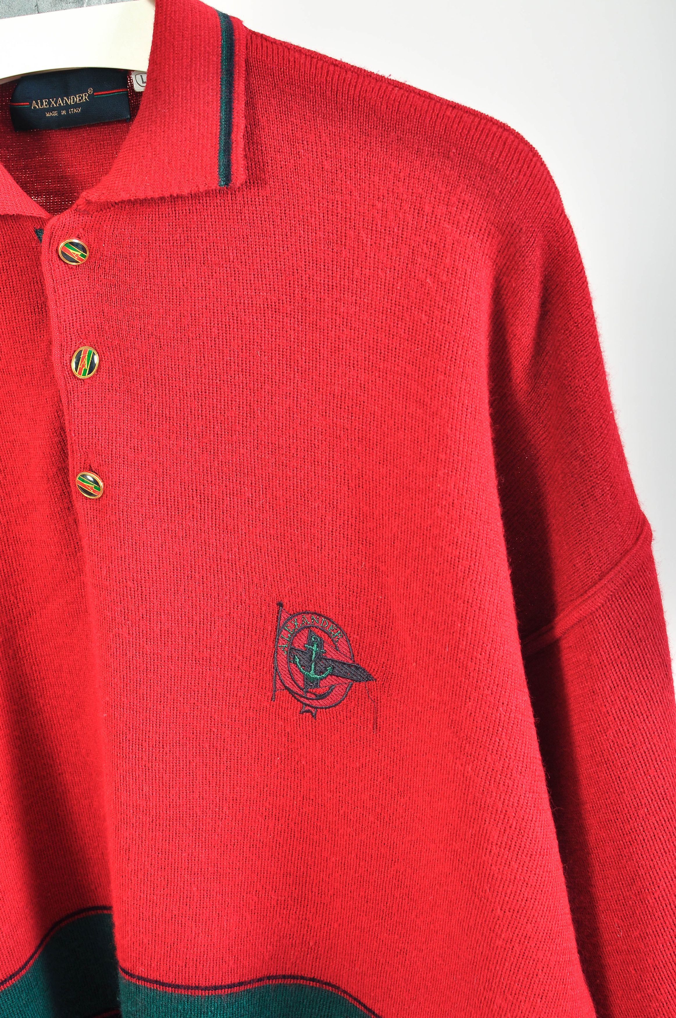 Other Vintage 80s polo sweater in maroon Size US L / EU 52-54 / 3 - 3 Thumbnail