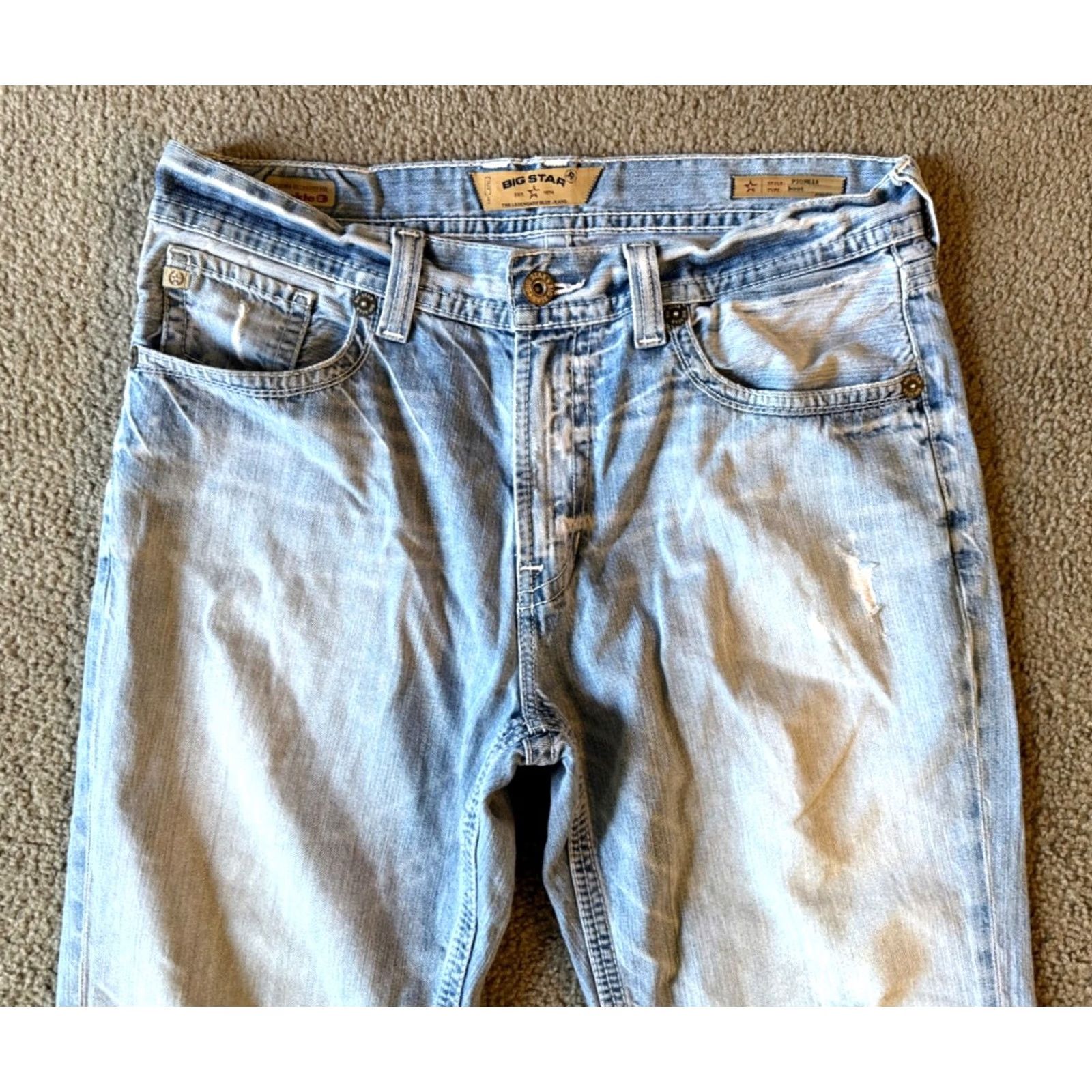Vintage VINTAGE Buckle Big Star Pioneer Jeans Boot Cut Men 36x32 Blue Denim 100% Cotton Regular Inseam 32 Size US 36 / EU 52 - 3 Thumbnail
