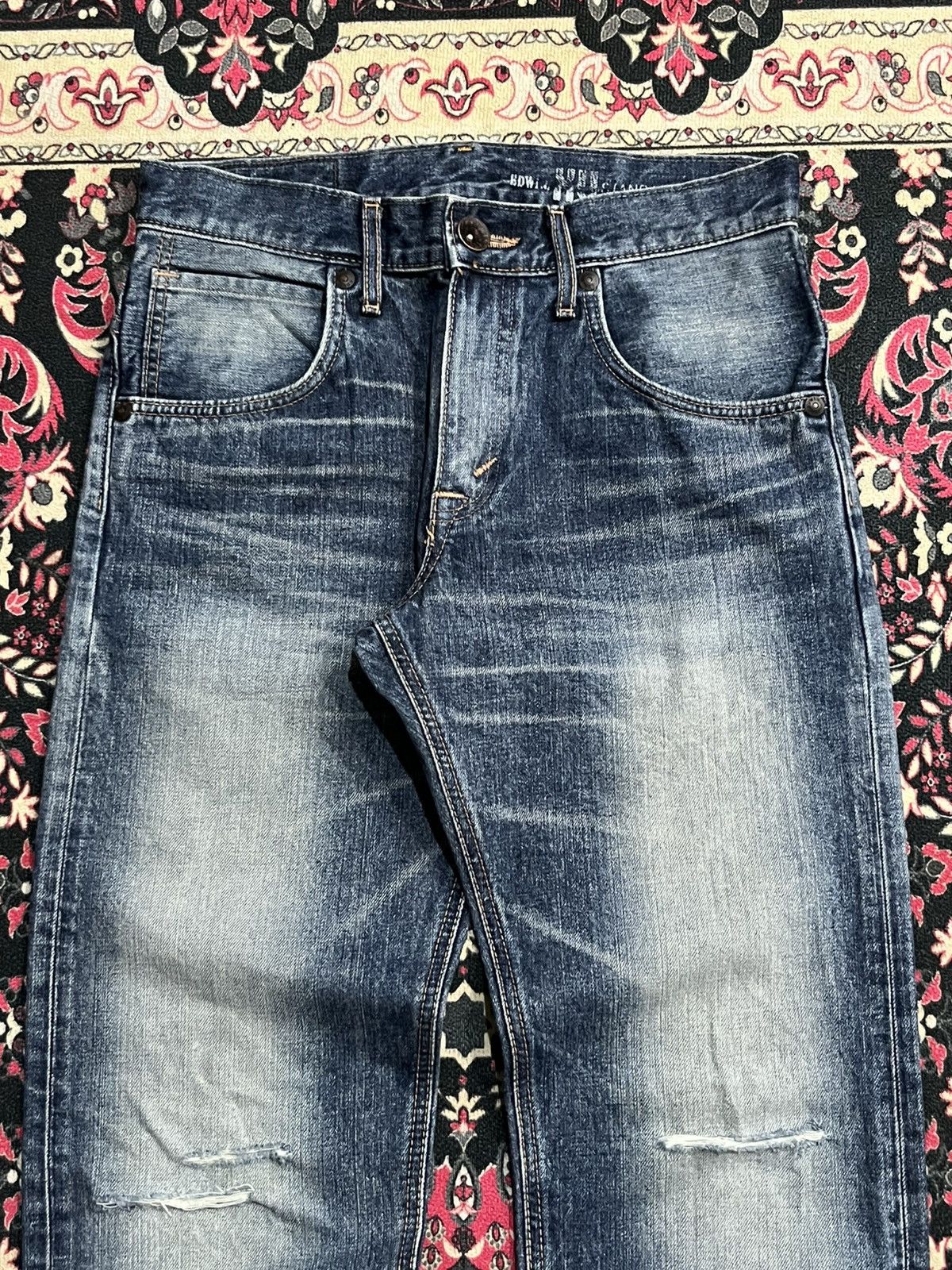 Edwin Edwin Exclusive Vintage Blue Faded Washed Distressed Jeans Size US 29 - 4 Thumbnail