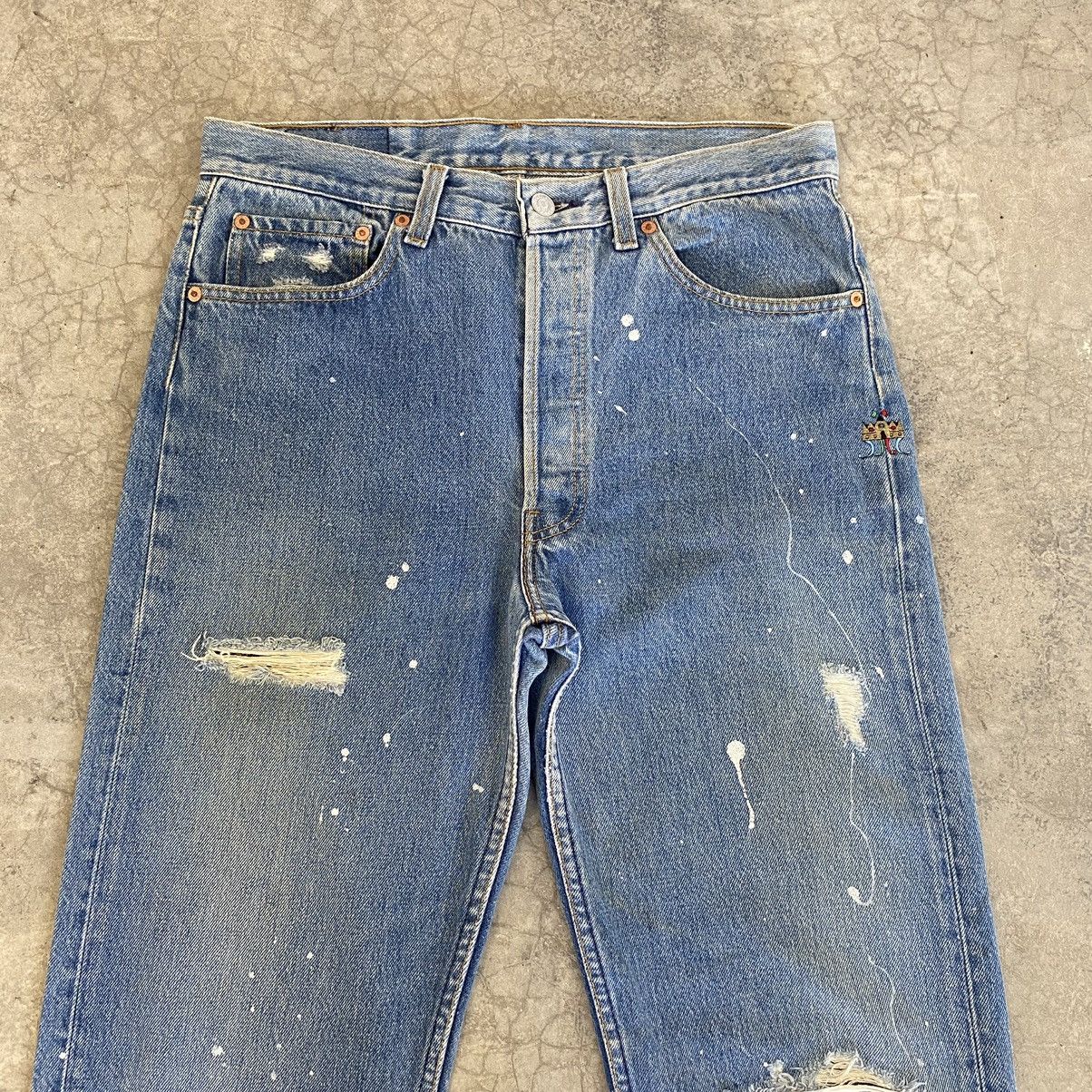Levi's Vintage Late 80’s Levis 501 Distressed Painter Jeans Size US 33 - 3 Thumbnail