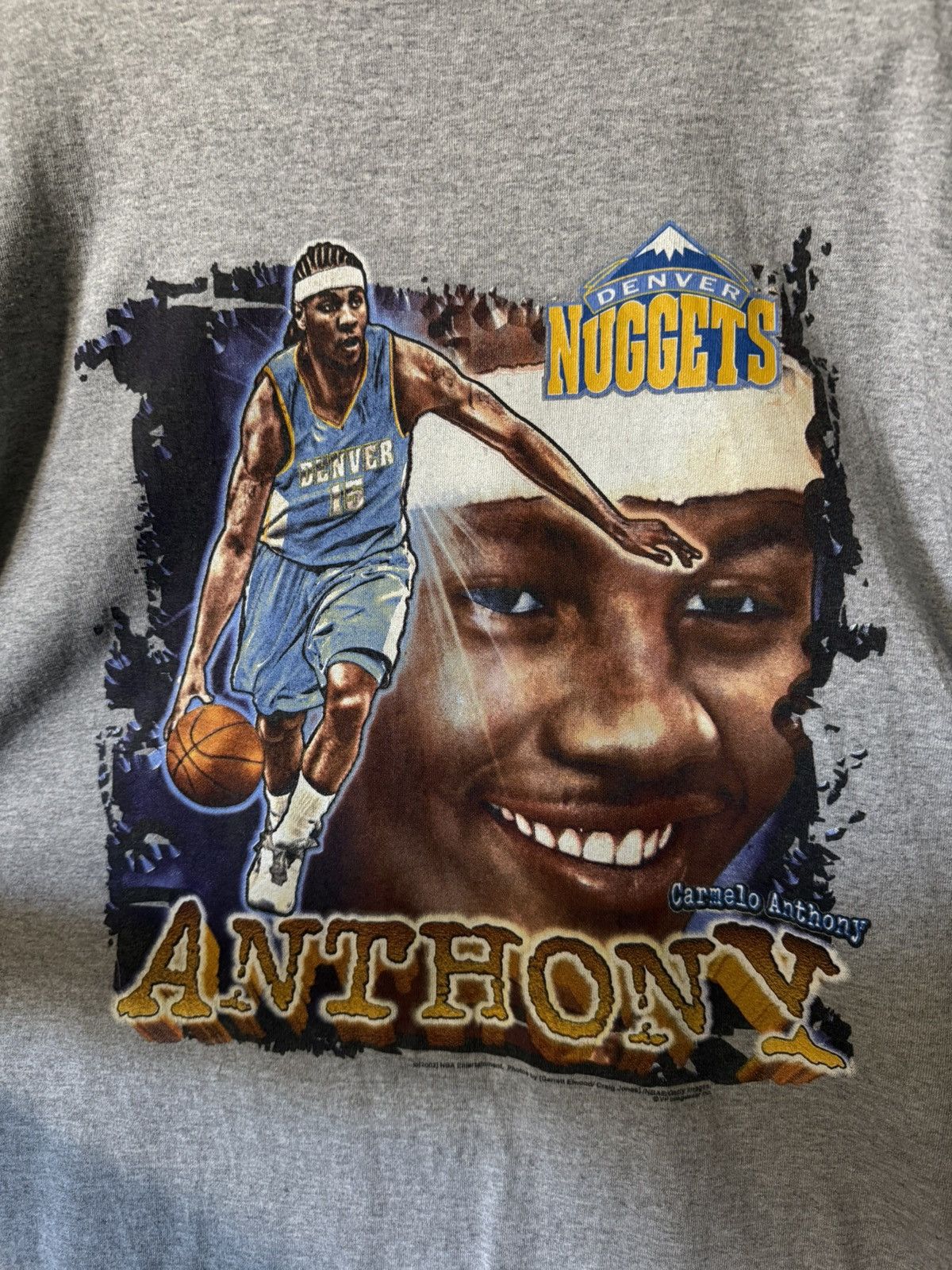 NBA XL Vintage 2003 Denver Nuggets Carmelo Anthony NBA Coin Tee Size US XL / EU 56 / 4 - 3 Thumbnail