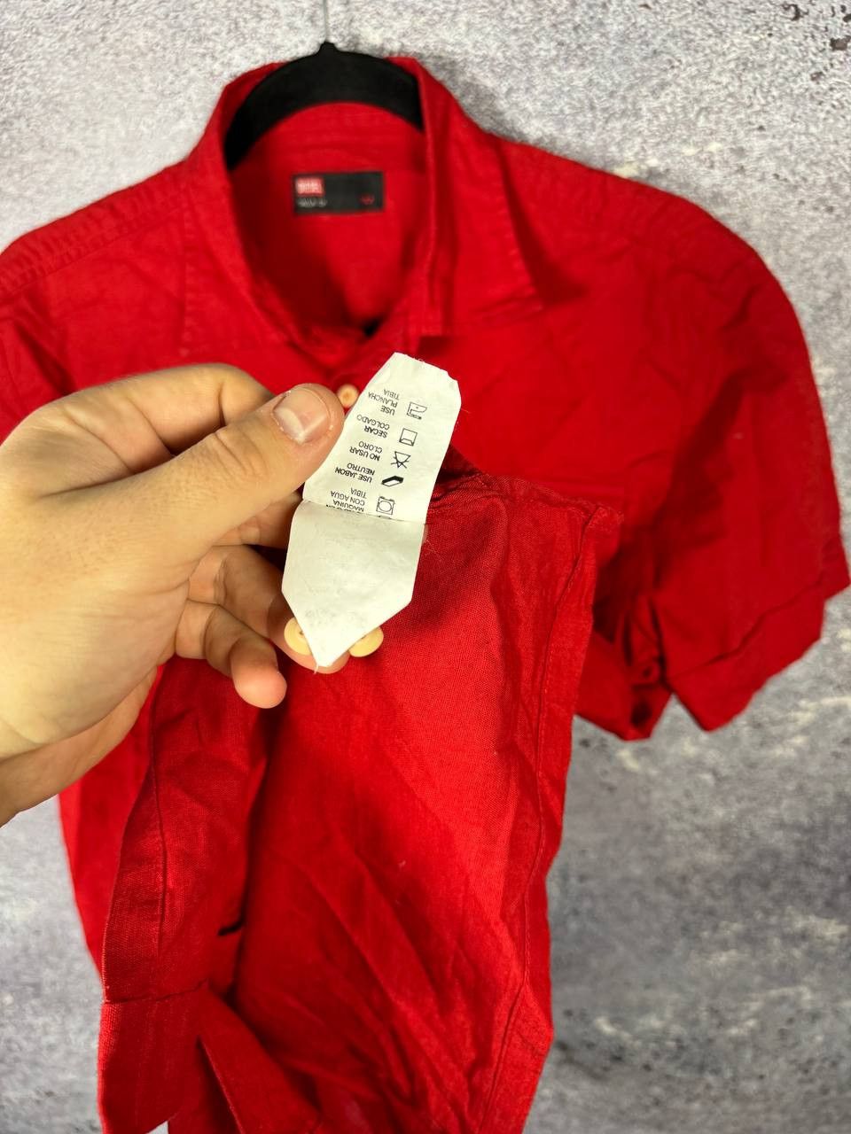 Diesel × Vintage Vintage Diesel Linen Shirt Short Sleeve Red y2k Small Size US S / EU 44-46 / 1 - 11 Thumbnail
