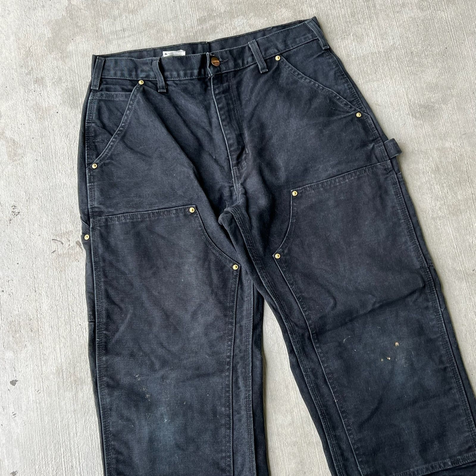 Carhartt × Vintage Carhartt black double knee work wear carpenter pants Size US 31 - 2 Thumbnail