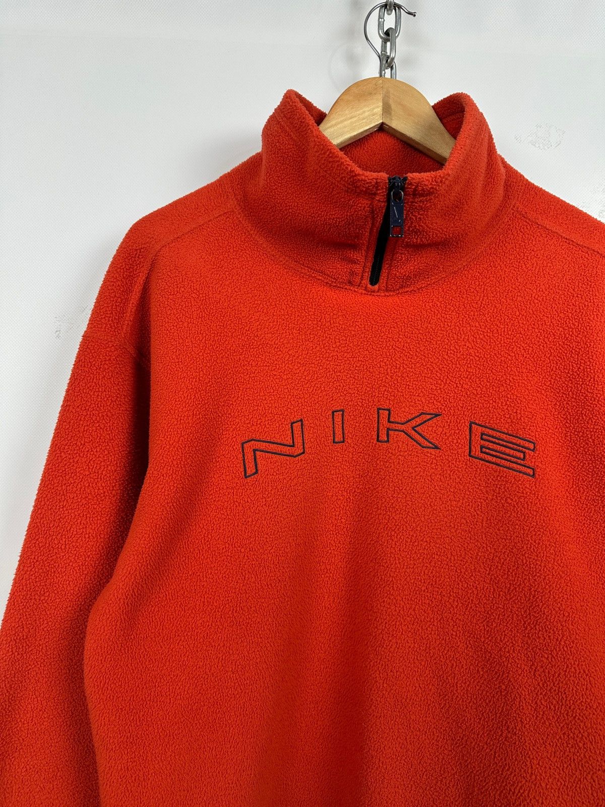 Nike 90s Vintage Nike Center Big Logo Fleece Half Neck Jacket Size US S / EU 44-46 / 1 - 6 Thumbnail
