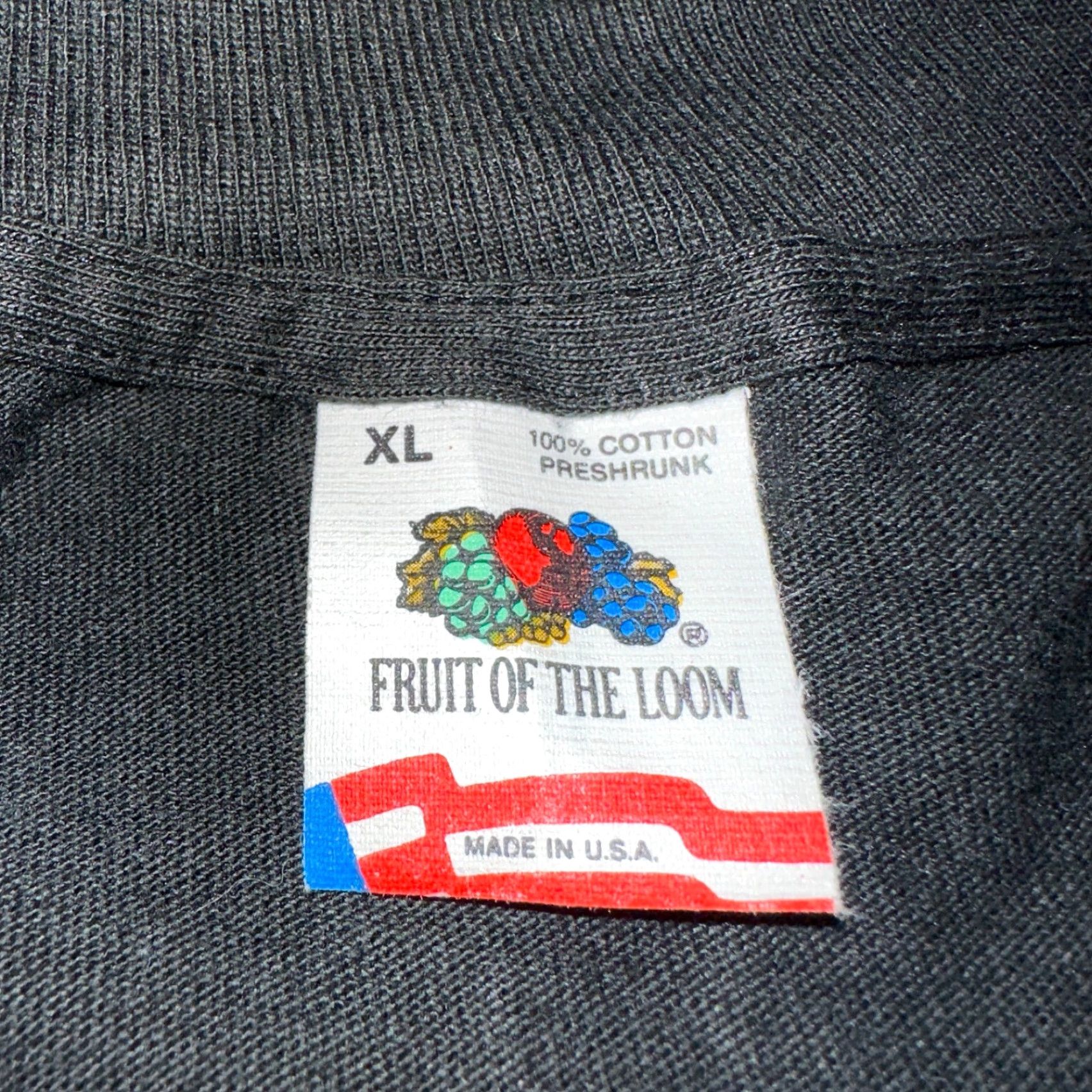 Fruit Of The Loom VINTAGE Fruit of the Loom T-Shirt Mens XL Black 80s 90s Ann Arbor Frog Graphic Trout Fish Art Fishing Hunt Cheap Vintage Shirts Size US XL / EU 56 / 4 - 4 Thumbnail