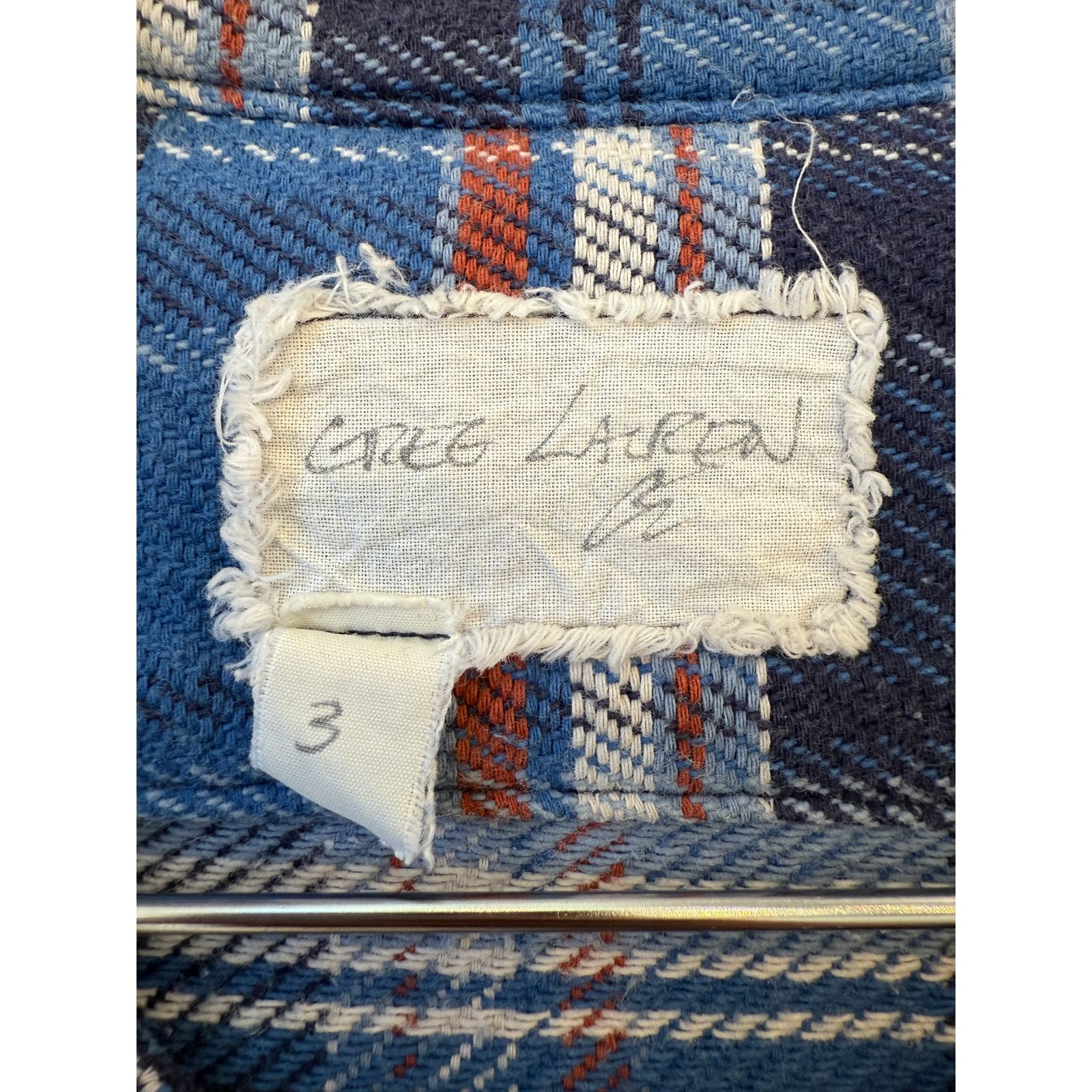 Greg Lauren Greg Lauren SAMPLE Denim Plaid Split Studio Shirt Size US L / EU 52-54 / 3 - 3 Thumbnail
