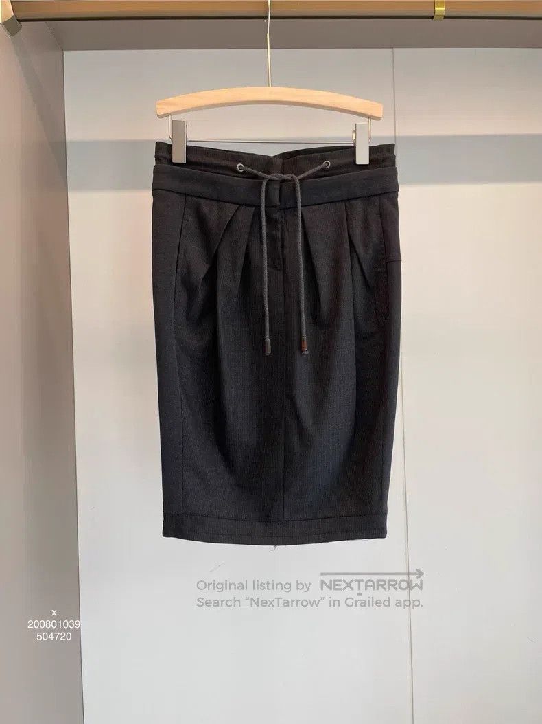 Brunello Cucinelli Brunello Cucinelli Dark Grey Wool Skirt Size 25" / US 0 / IT 36 - 1 Thumbnail