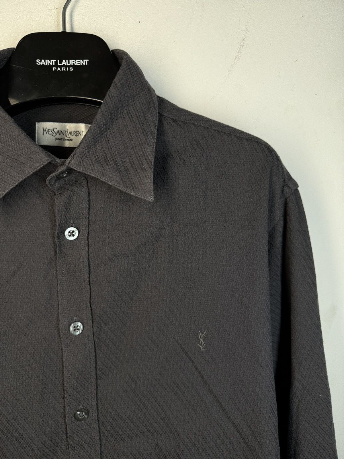 Yves Saint Laurent Carbon YSL Shirt Dark Grey Size US L / EU 52-54 / 3 - 20 Thumbnail