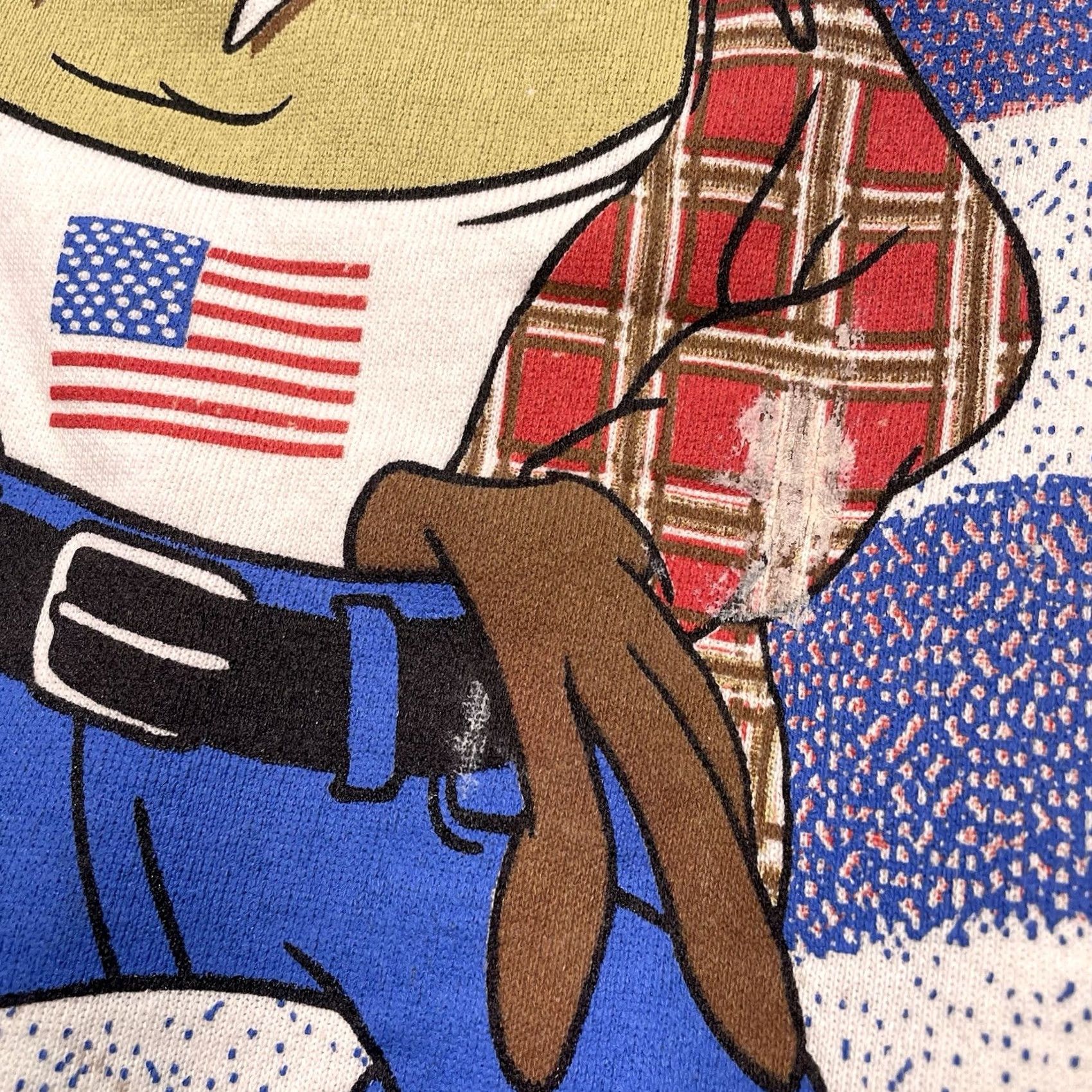Vintage VINTAGE Looney Tunes Sweatshirt Taz American Flag Crewneck XL White Unisex Adults Sweatshirt Pullover 1995 Staining Size US XL / EU 56 / 4 - 6 Thumbnail
