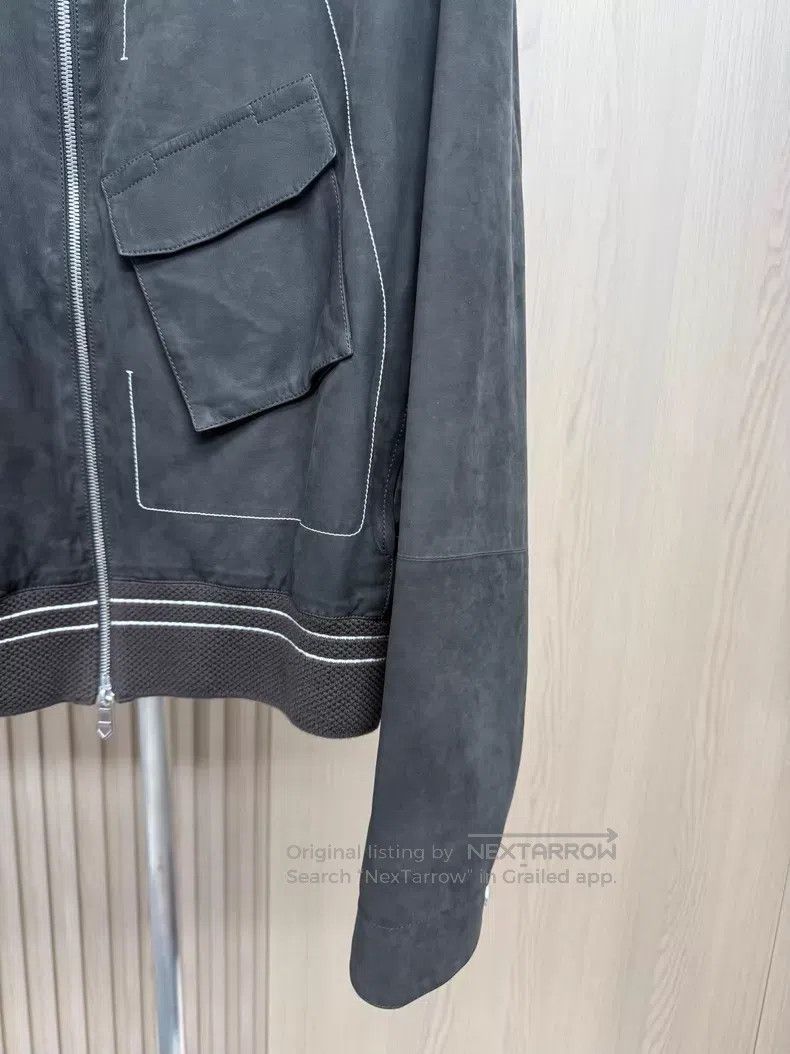 Hermes Hermes 24 Autumn-Winter Leather Biker Jacket, Suede Cowhid Size US L / EU 52-54 / 3 - 3 Thumbnail