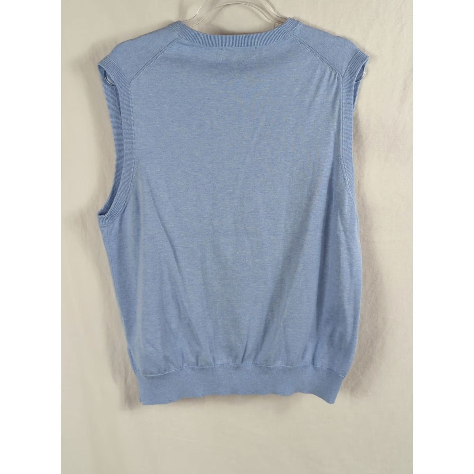 Brooks Brothers Brooks Brothers Sweater Vest Mens Large Light Blue V Neck Supima Cotton Pullover Knit Slim/Regular? Size US L / EU 52-54 / 3 - 4 Thumbnail