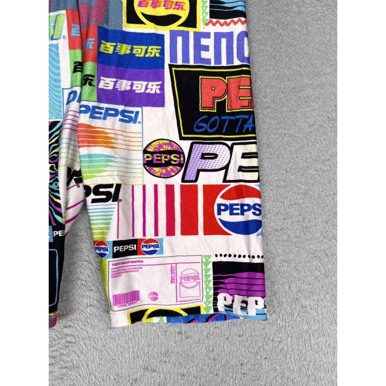 Forever 21 FOREVER 21 Pepsi Biker Shorts Womens Medium Multicolor Logo Print Activewear Size 32" / US 10 / IT 46 - 2 Thumbnail