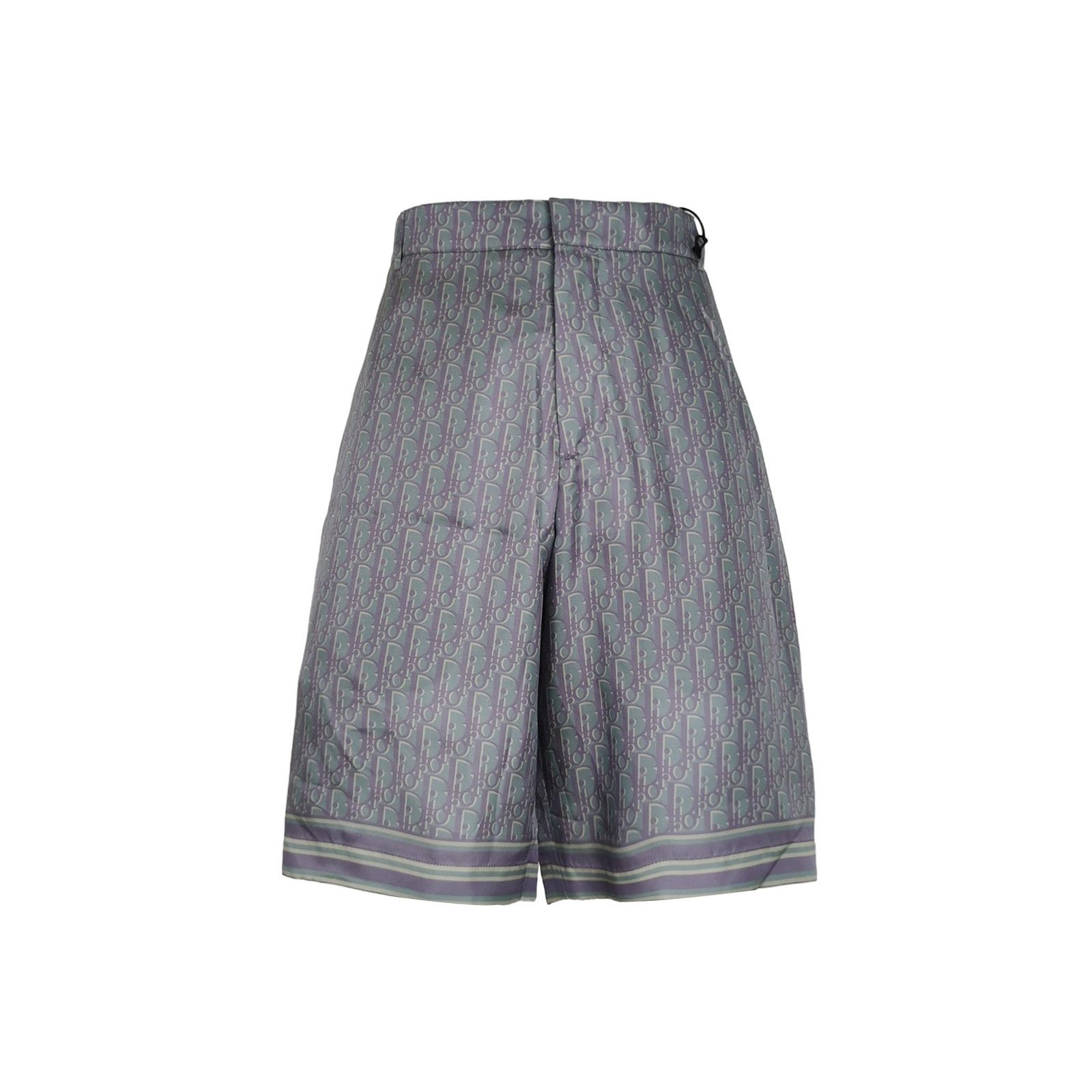 Dior Silk Oblique Print Colorblock Shorts L