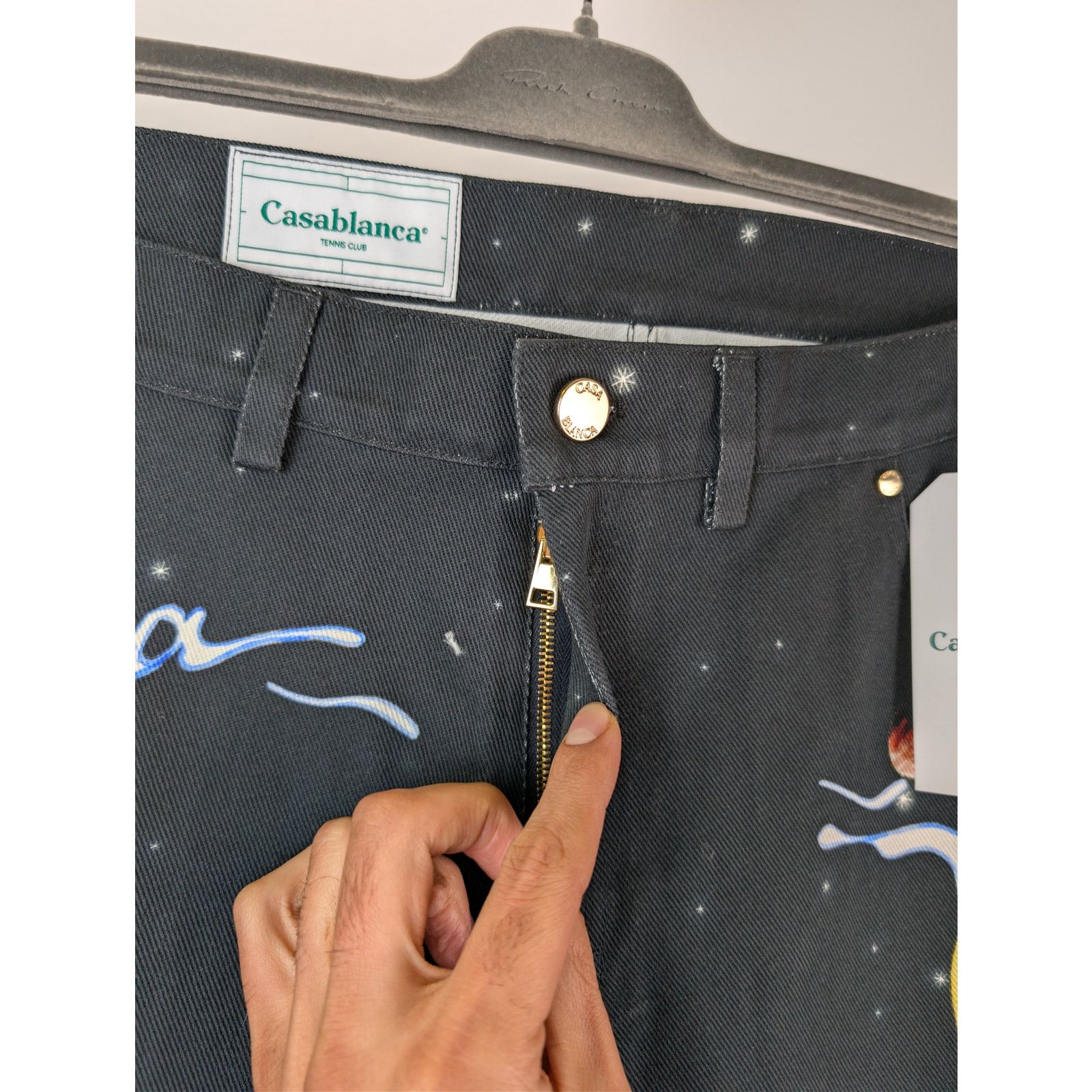 Casablanca o1rshd1 Cowboy De L'Espace Printed Straight Leg Denim Jeans Size US 36 / EU 52 - 7 Thumbnail