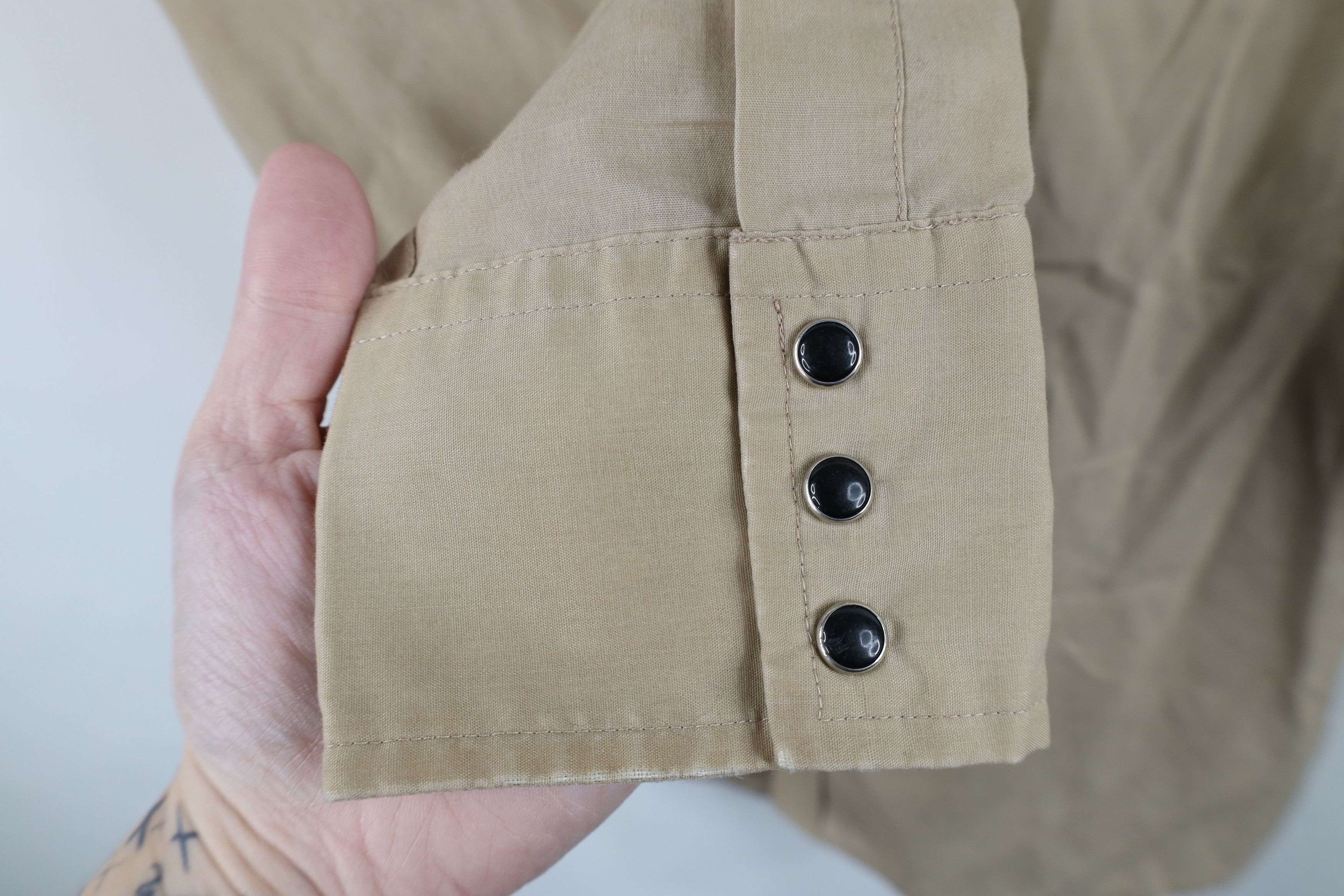 Vintage Vintage 70s Rockabilly Eagle Feather Snap Button Shirt Beige Size US L / EU 52-54 / 3 - 12 Thumbnail