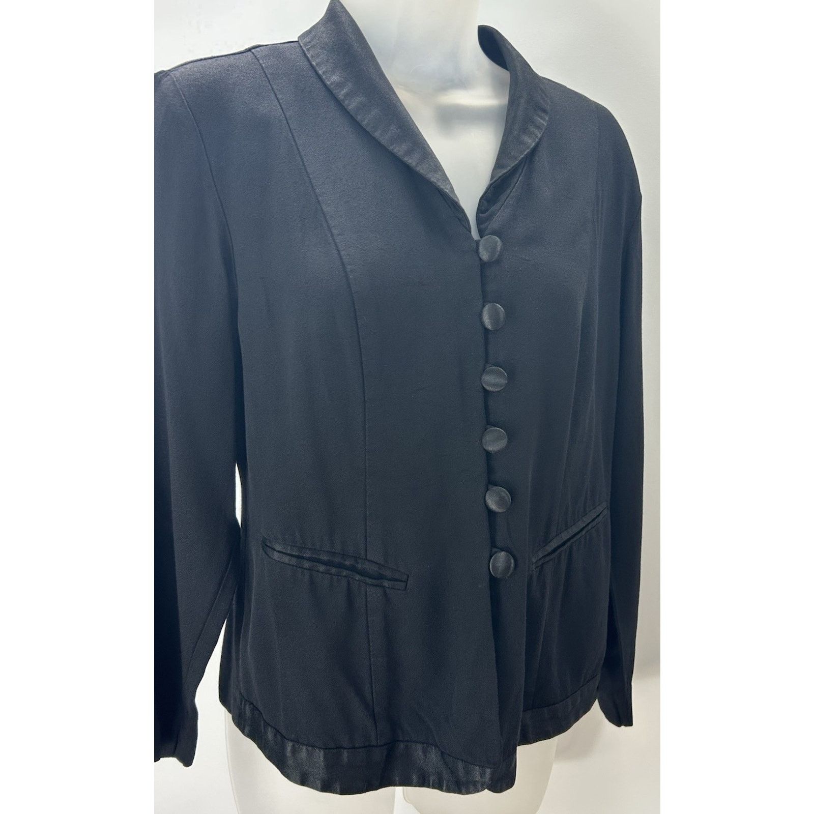 Other STUDIO I petite Black Blazer Top Sz 8 PM Black buttons Size M / US 6-8 / IT 42-44 - 2 Thumbnail