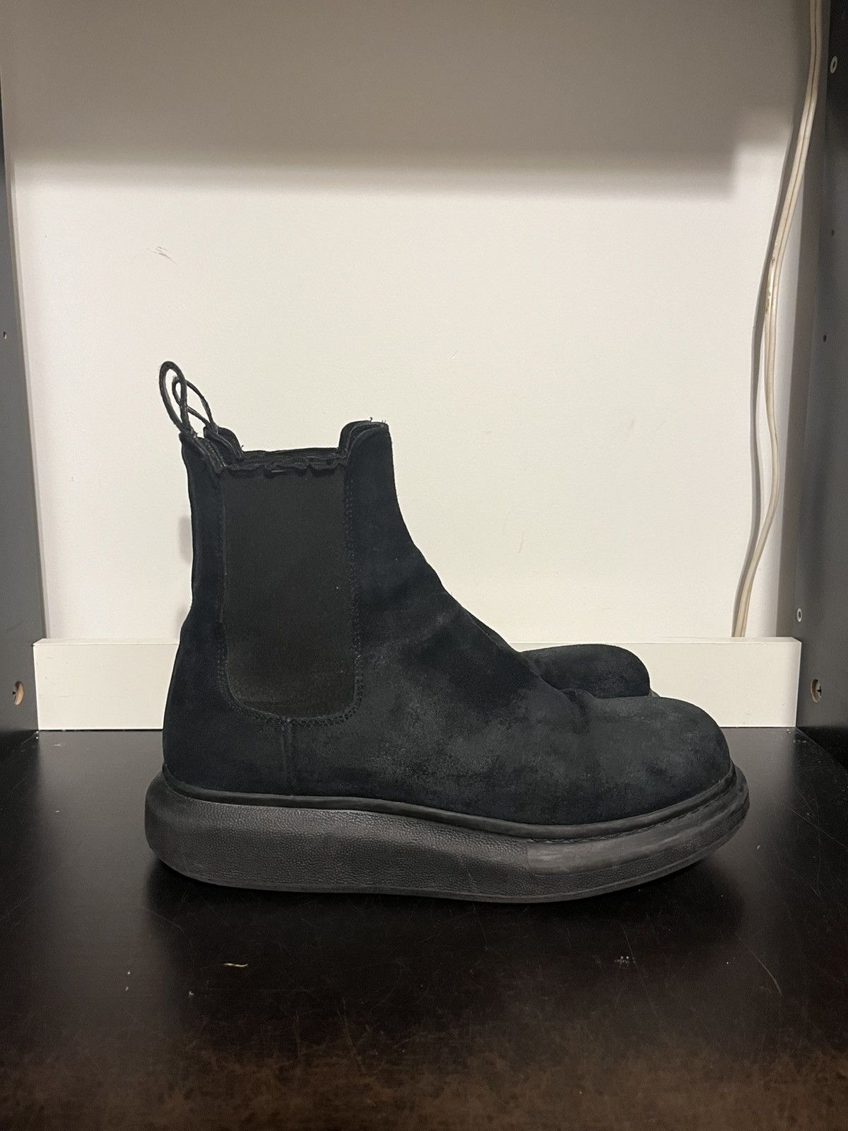 Alexander McQueen Chelsea Boot Black Suede Men’s 41.5 586198