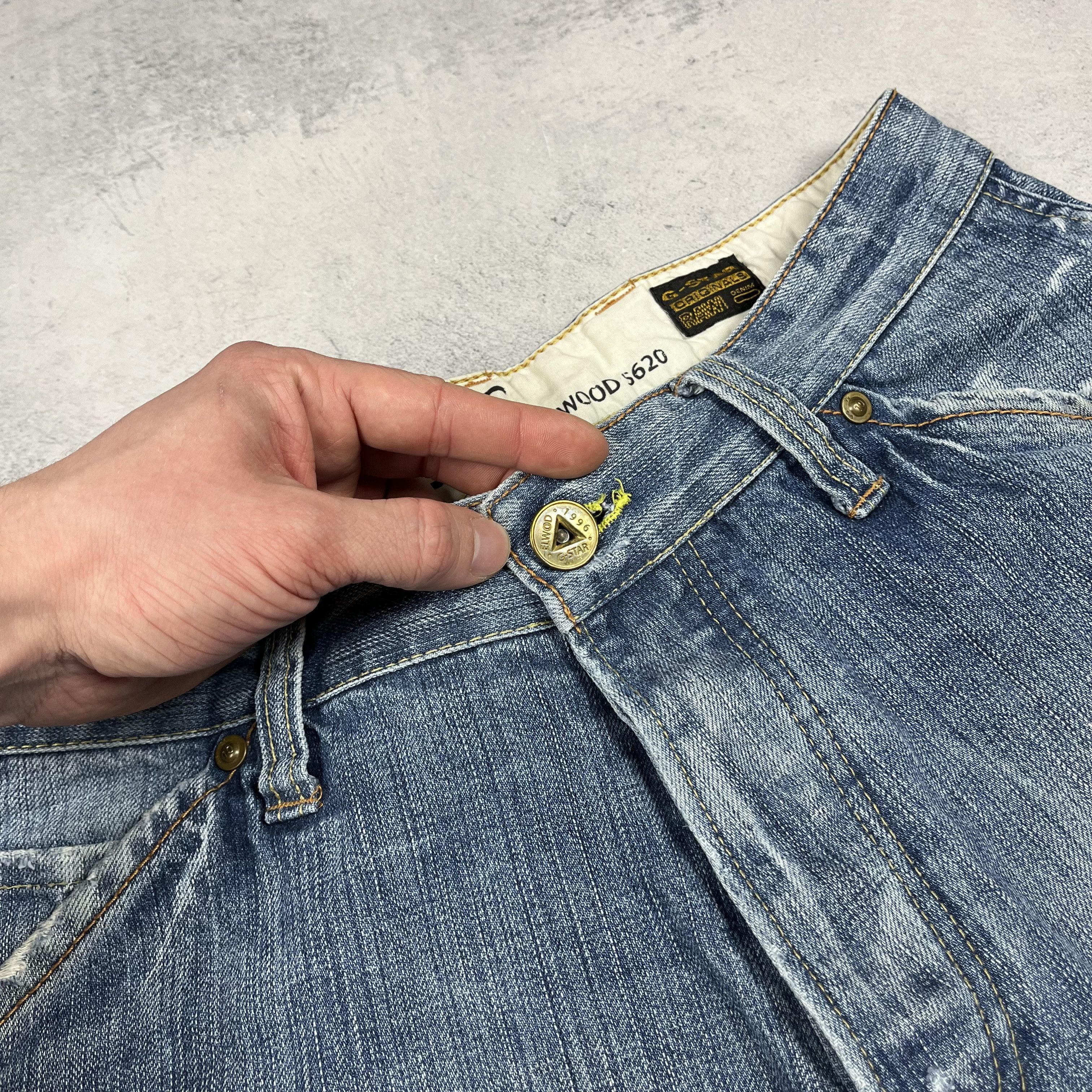 G-Star Vintage G-Star Raw Elwood 5620 Back Buckle Jeans Pants Size US 34 / EU 50 - 9 Thumbnail