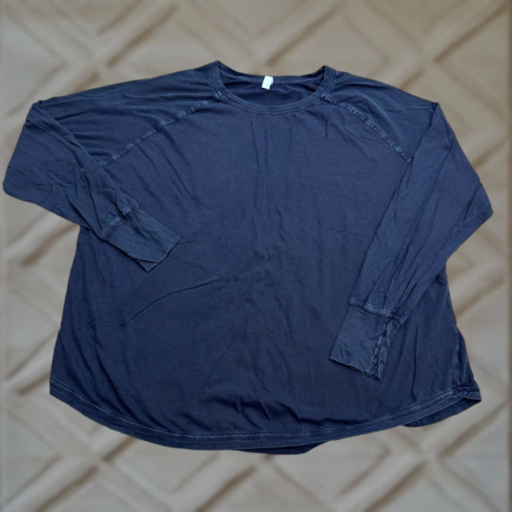 Vintage Z Zella Sweatshirt Womens XS Navy Blue Thumbholes Crew Neck Activewear Pullover Size XS / US 0-2 / IT 36-38 - 1 Thumbnail