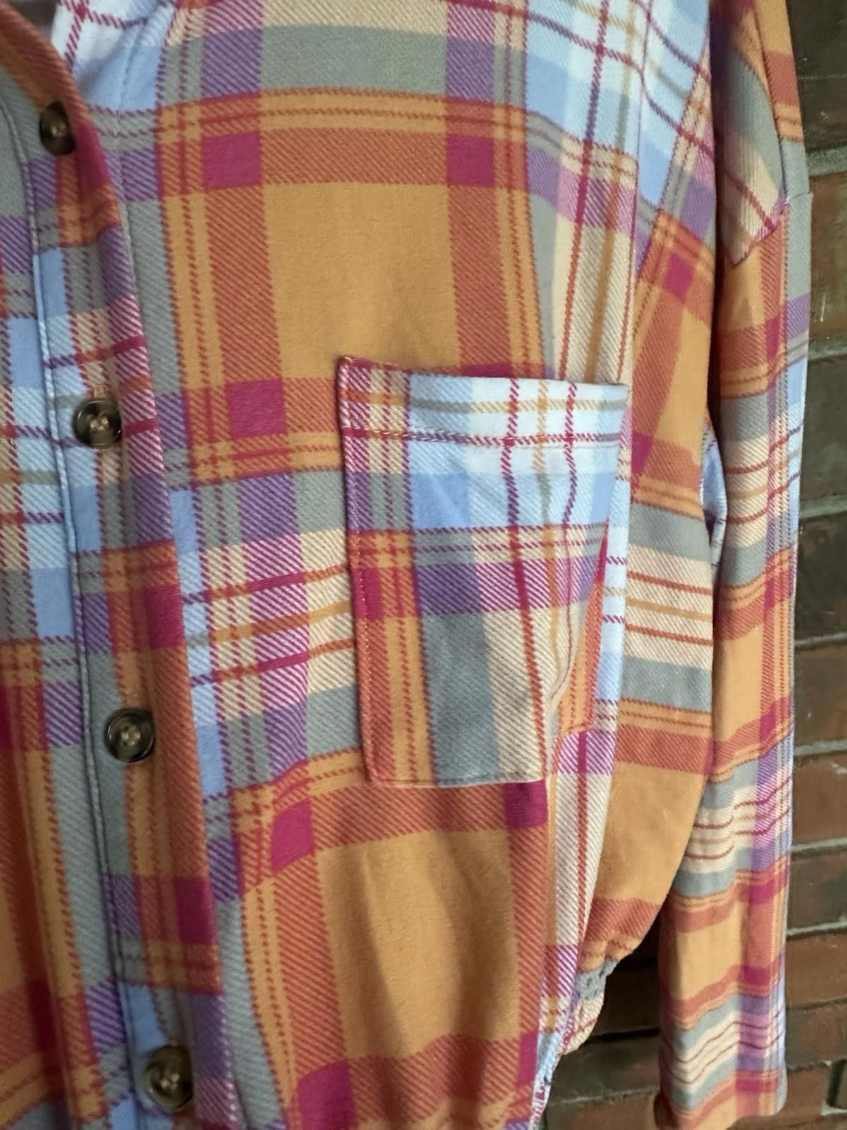 Designer No Comment Plaid Button Down Crop Top Large Size L / US 10 / IT 46 - 4 Thumbnail