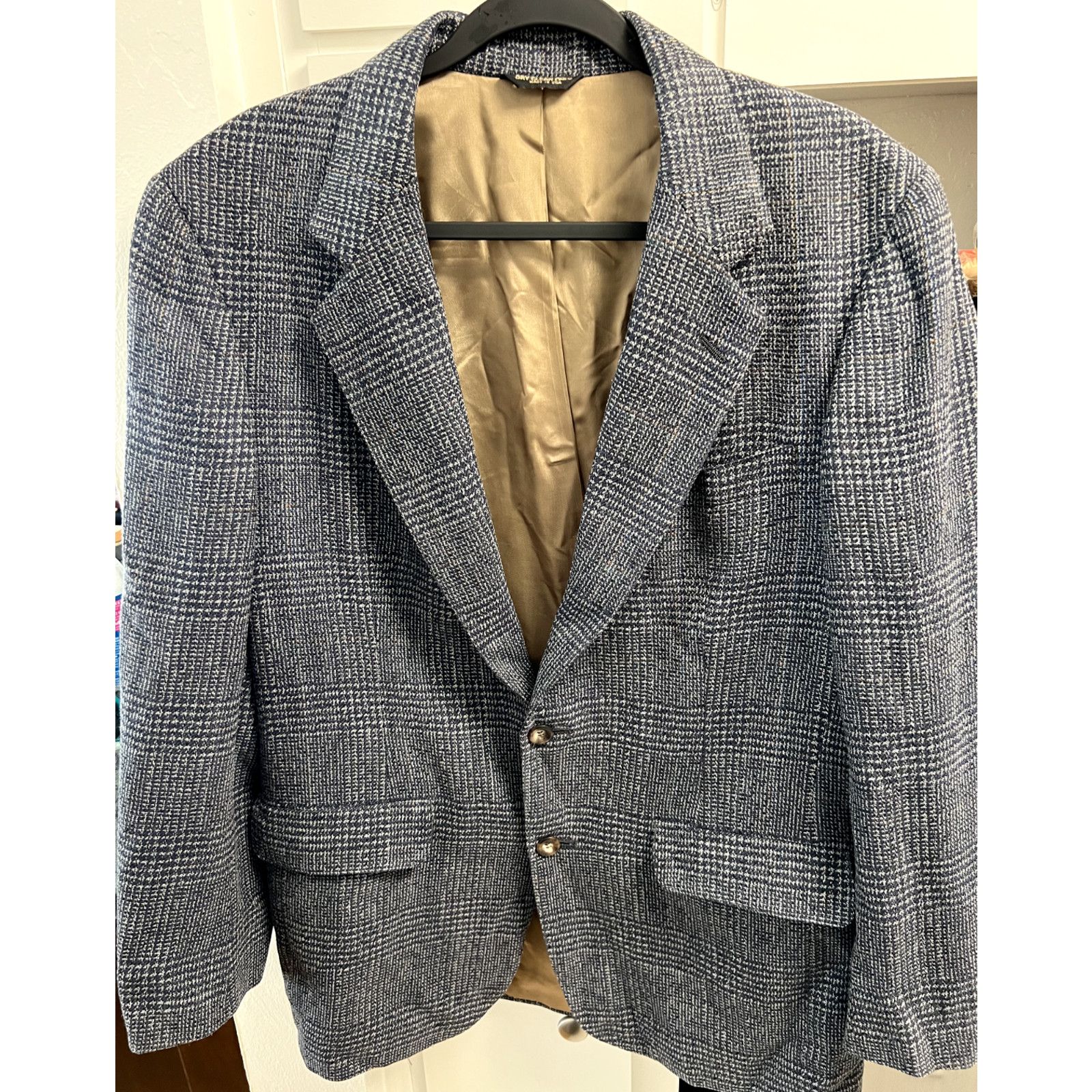 Bill Blass Bill Blass Vintage 80'S Brown Houndstooth Blazer Size 38R Size 38R - 1 Thumbnail