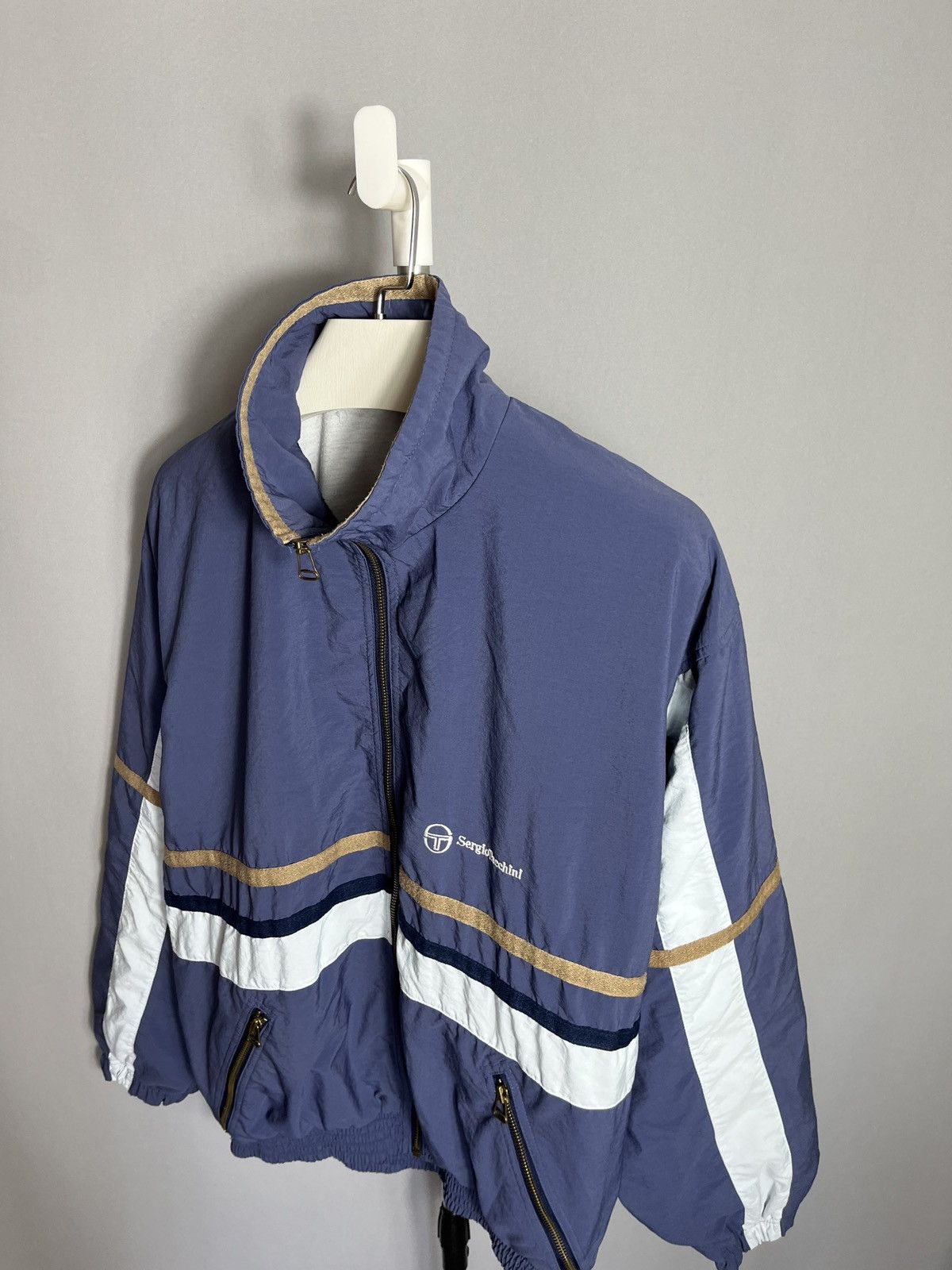 Sergio Tacchini × Vintage Mens y2k Track Jacket Sergio Tacchini Vintage 90s Blue Zip Size US S / EU 44-46 / 1 - 5 Thumbnail