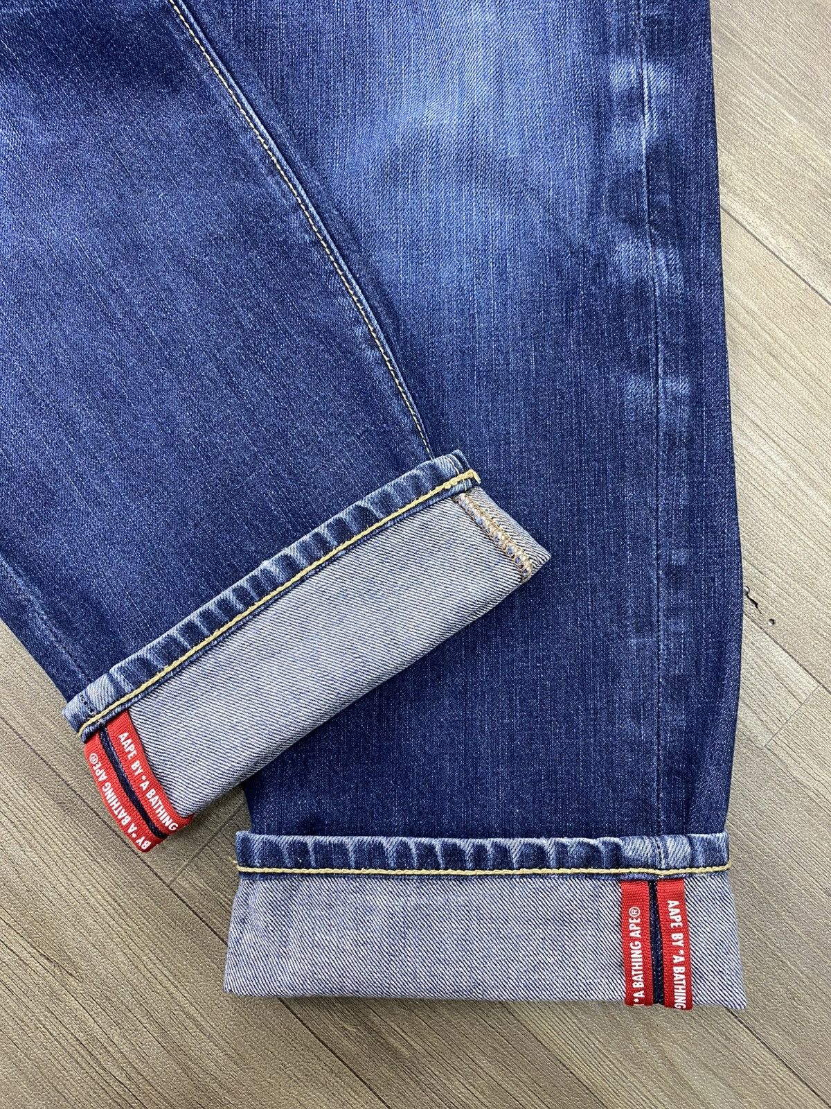 Aape Vintage Aape By A Bathing Ape Bape Embroidery Selvedge Denim Size US 32 / EU 48 - 7 Thumbnail