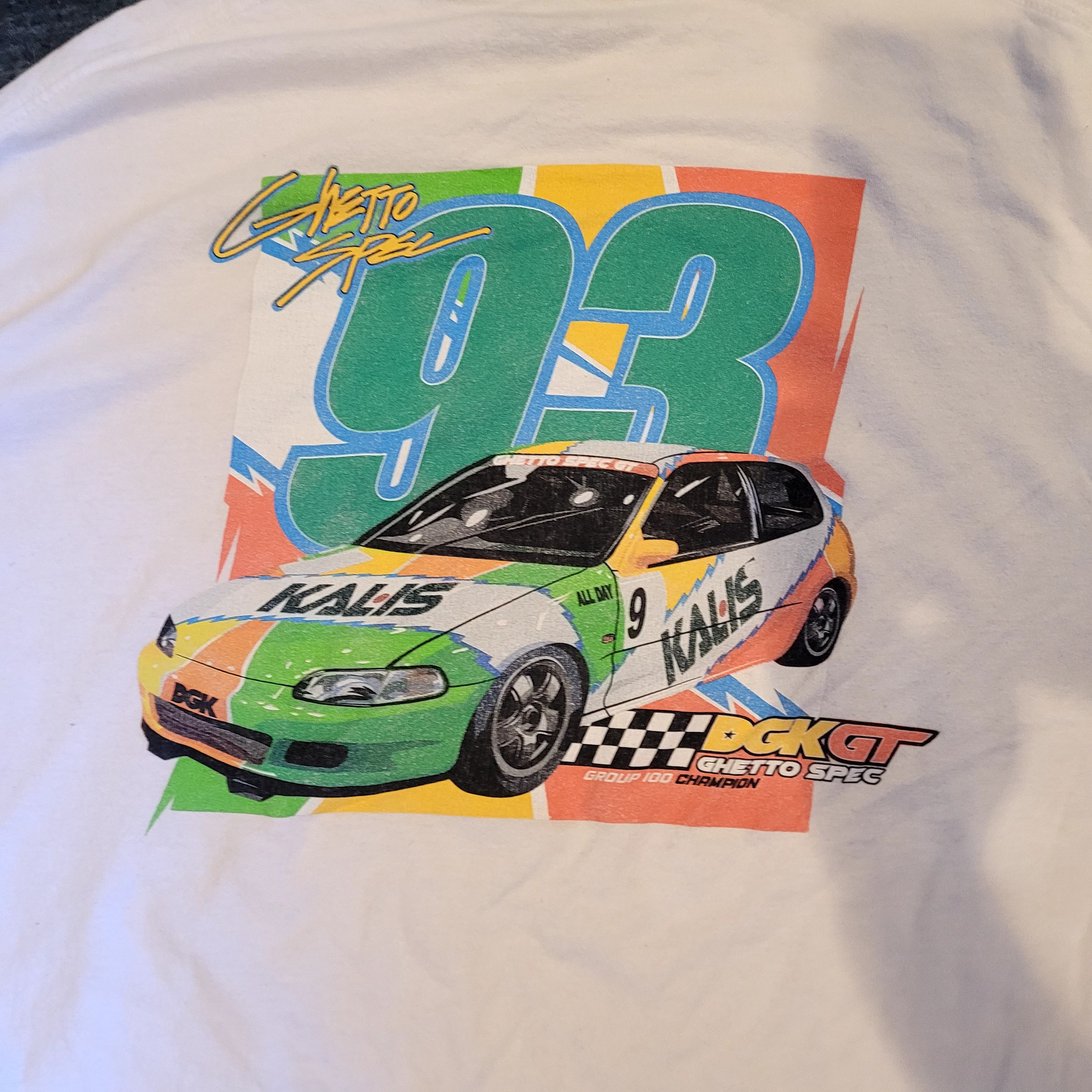 DGK DGK GT GHETTO SPEC Racing White Graphic Cotton Tee Size US XL / EU 56 / 4 - 4 Thumbnail