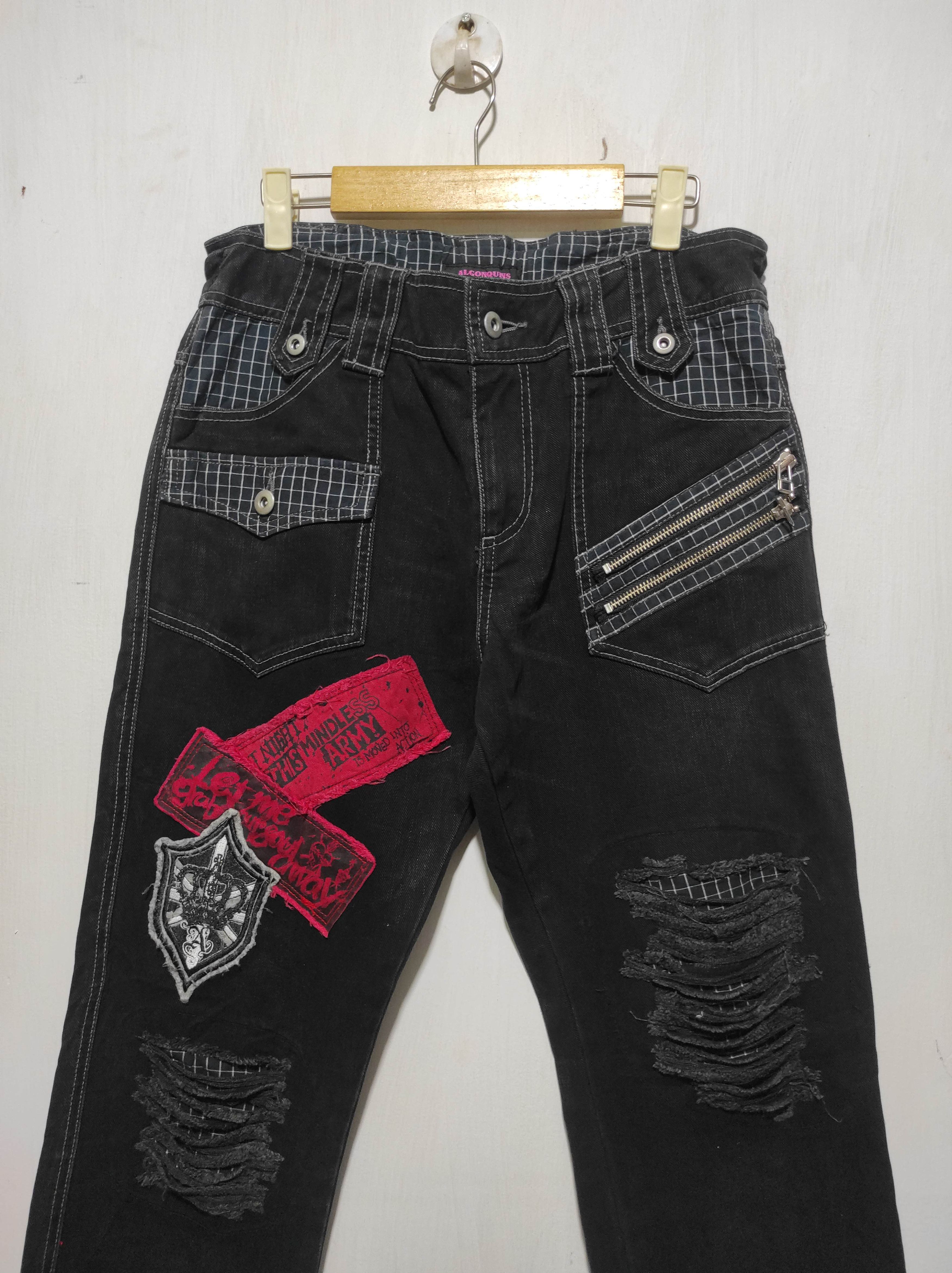 If Six Was Nine Algonquins Punk Multizipper Distressed Jeans Pants Size US 29 - 3 Thumbnail