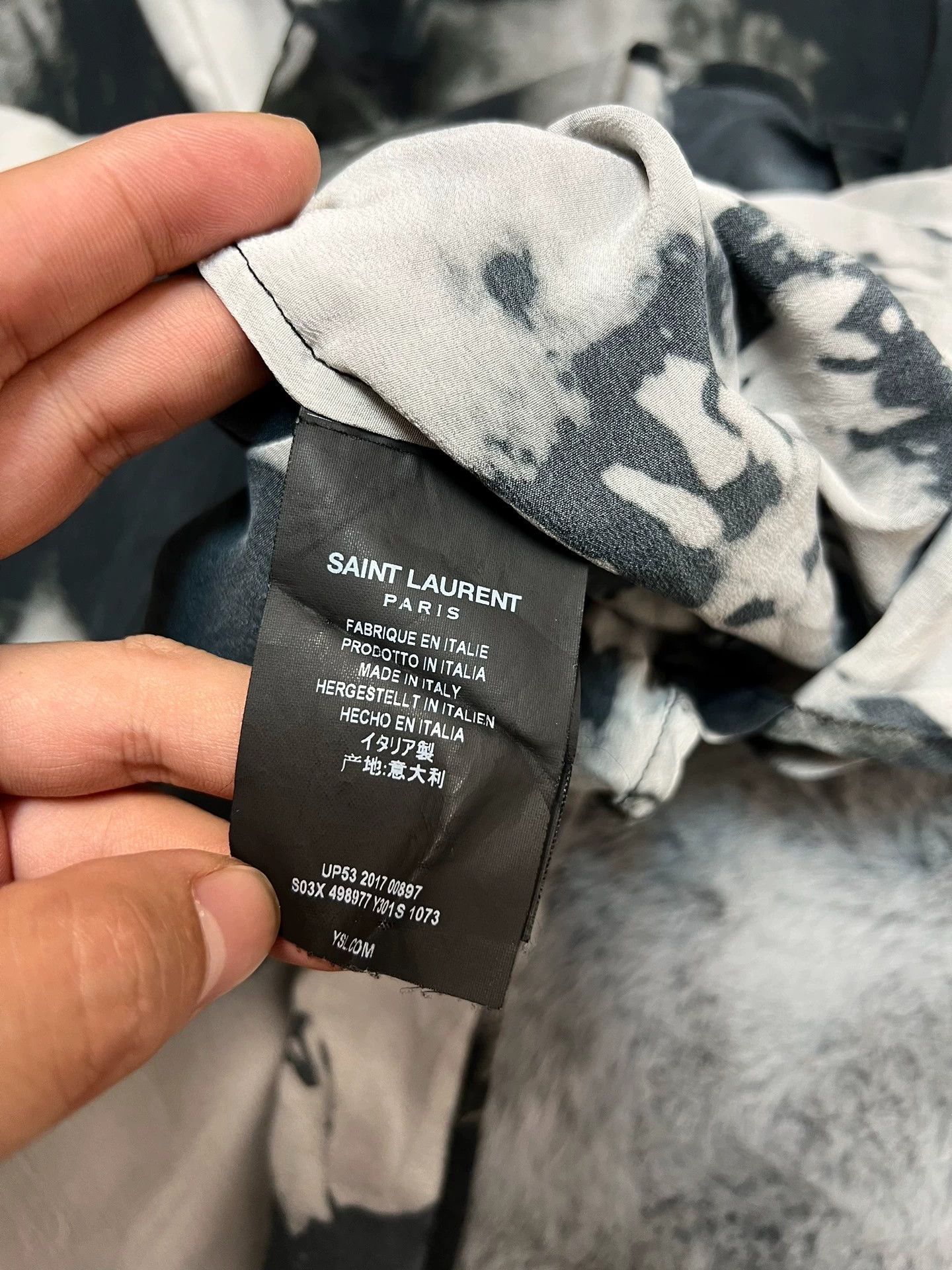 Saint Laurent Paris Saint Laurent Spring/Summer 2018 Splatter Print Silk Shirt Size US S / EU 44-46 / 1 - 5 Thumbnail