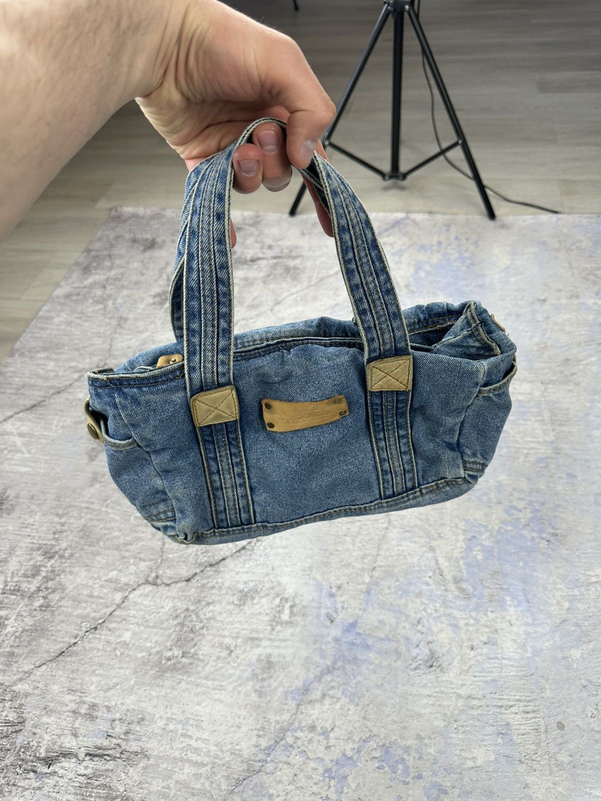 Vintage Diesel denim handbag blue logo rare Size ONE SIZE - 2 Thumbnail