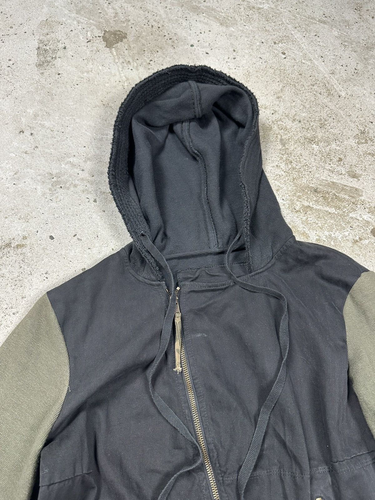 Japanese Brand × Vintage Vintage 90s Archive Asymmetrical Light Hooded Jacket Rare Size US S / EU 44-46 / 1 - 7 Thumbnail