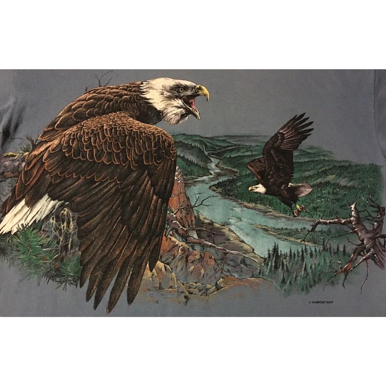 Vintage VINTAGE Eagle All Over Print Shirt 90s XL Blue USA Nature Animal Art Grunge Harley 80 Mens Biker Rockabilly 80s 90s University Wildlif Size US XL / EU 56 / 4 - 3 Thumbnail