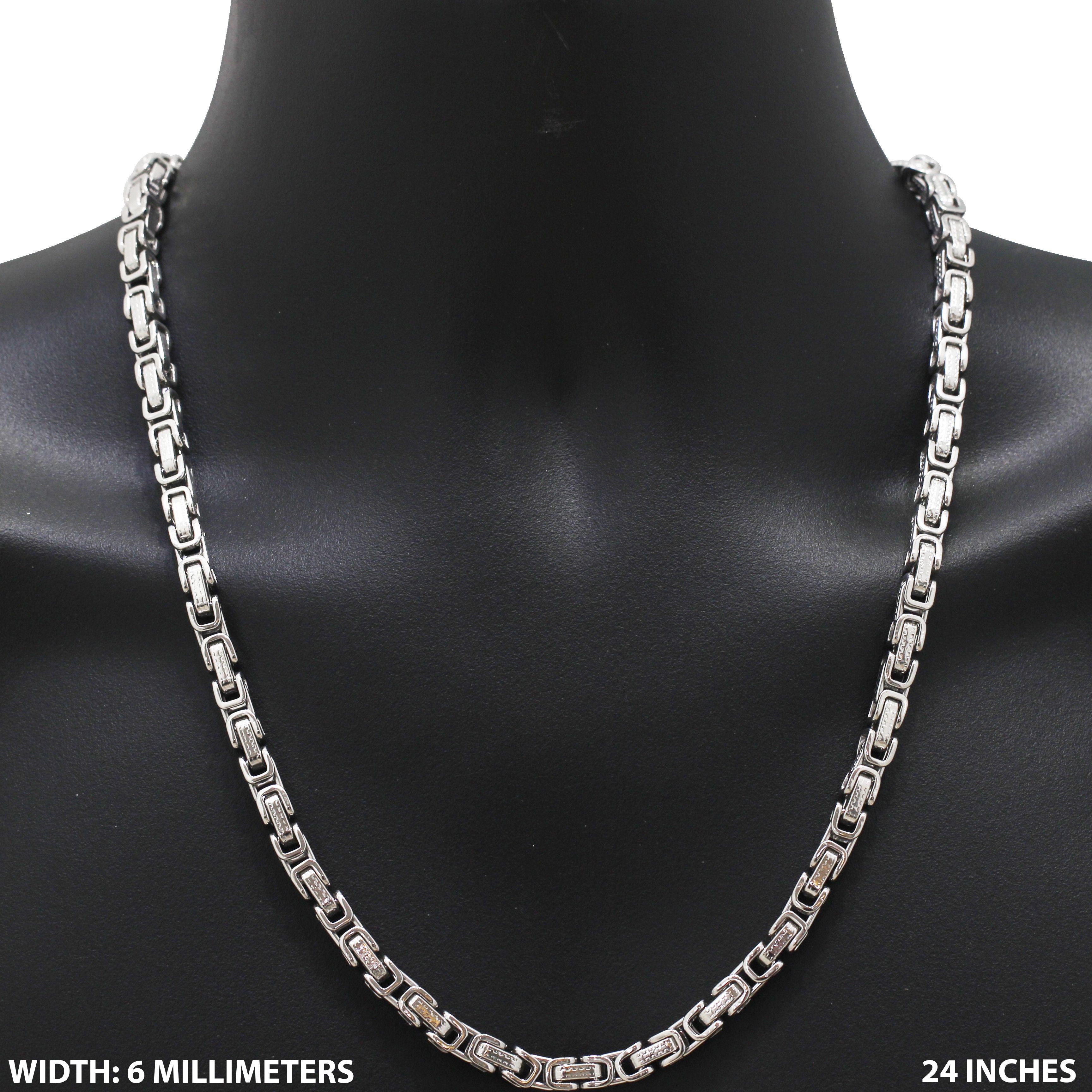 Other 316L Stainless Steel 6mm Byzantine Chain Necklace 24” Size ONE SIZE - 1 Thumbnail