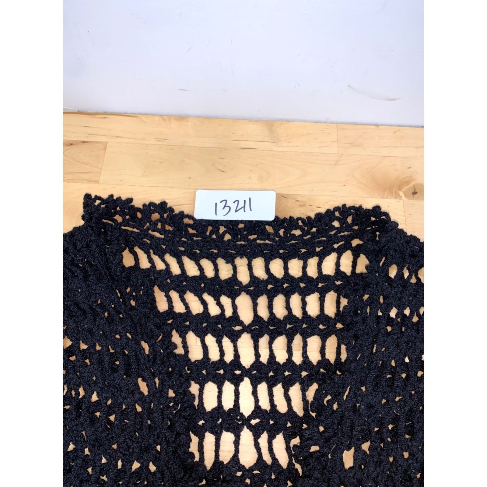 Vintage Black crochet Cardigan Top Women S/M Open Knit Boho Festival Lacey Size S / US 4 / IT 40 - 2 Thumbnail