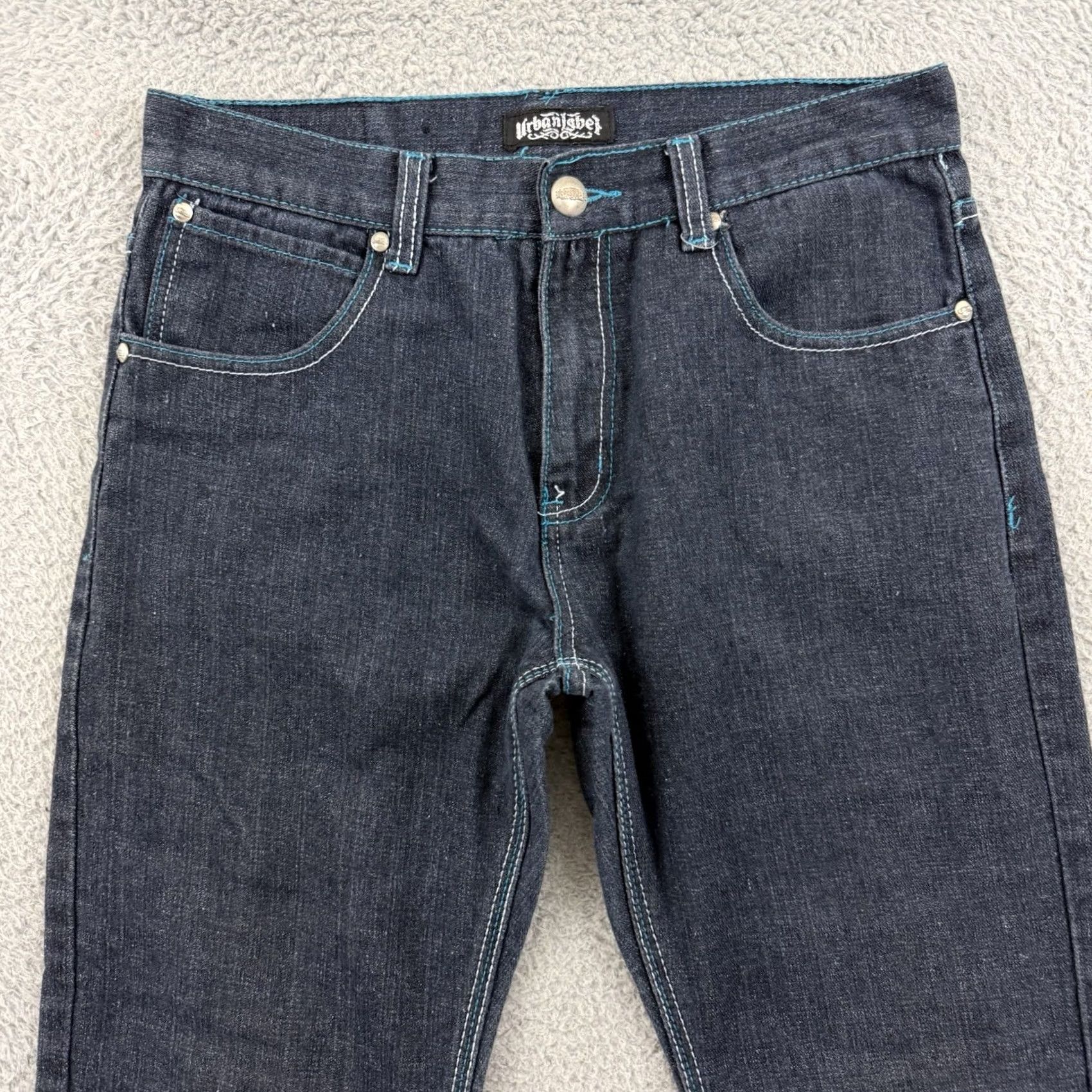 Vintage VINTAGE Urban Label Jeans Mens 32x32 Blue Baggy Wide Leg Hip Hop Cyber Y2K Size US 32 / EU 48 - 4 Thumbnail