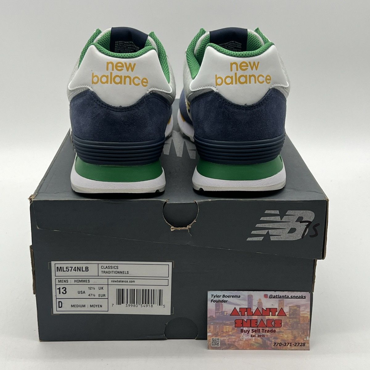 New Balance 574 varsity green indigo Size US 13 / EU 46 - 3 Thumbnail
