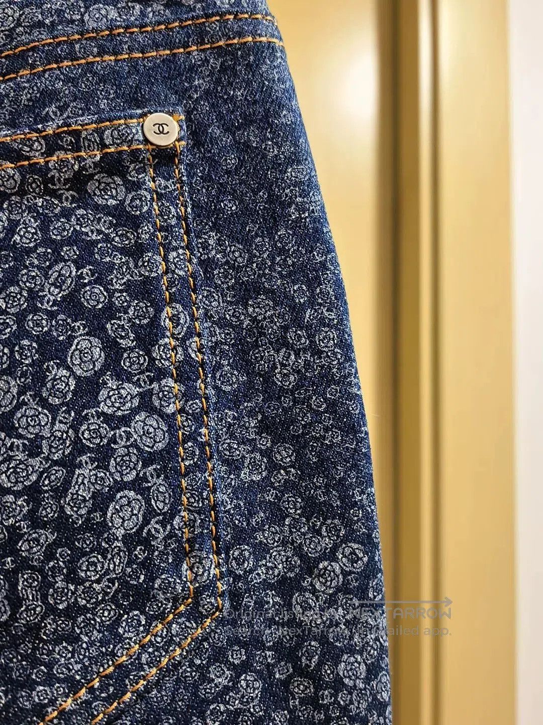Chanel Chanel Logo Camellia Denim Pants Size 36. Size 35" - 6 Thumbnail