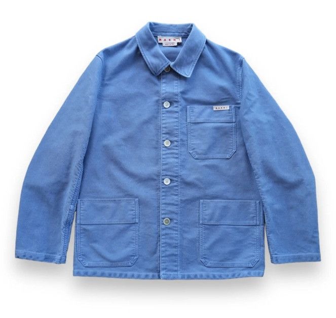 Marni o1w1db1em1224 Moleskine Satin Jacket in Blue Size US L / EU 52-54 / 3 - 1 Preview