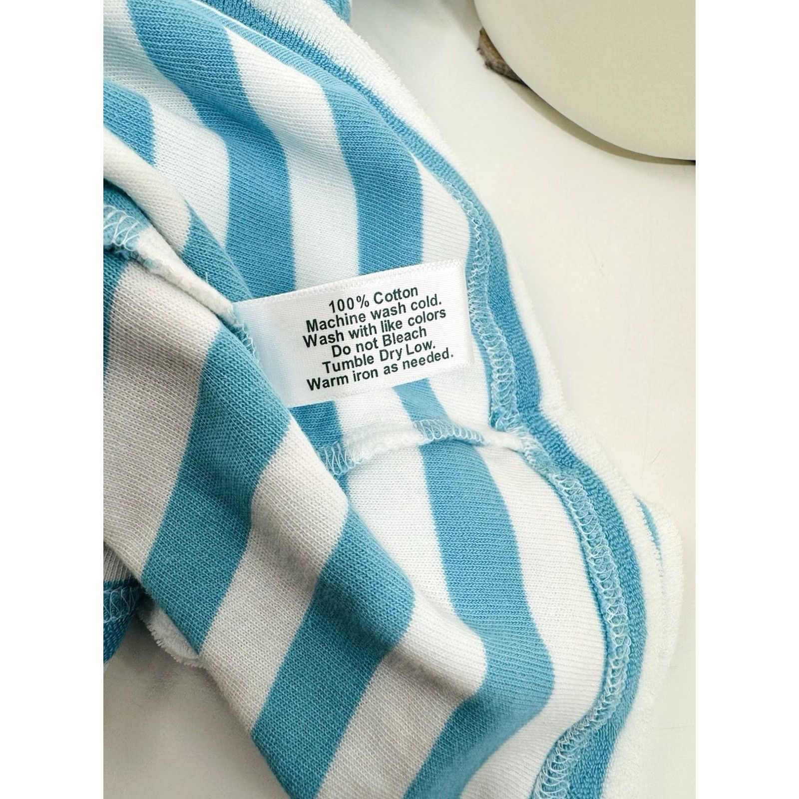 Vintage Criquet Polo Shirt Mens S Striped Terrycloth Greenish Blue White Golf Size US S / EU 44-46 / 1 - 6 Thumbnail