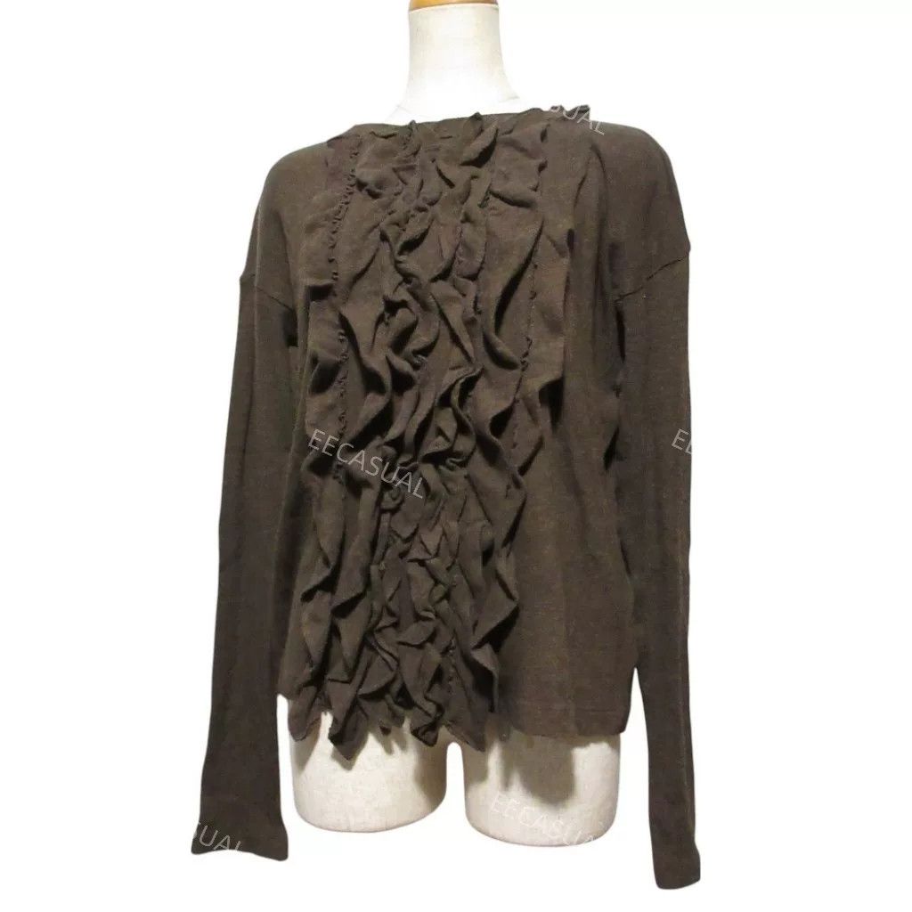 45rpm Brown Ruffle Sleeve Knit Top Size XS / US 0-2 / IT 36-38 - 1 Thumbnail