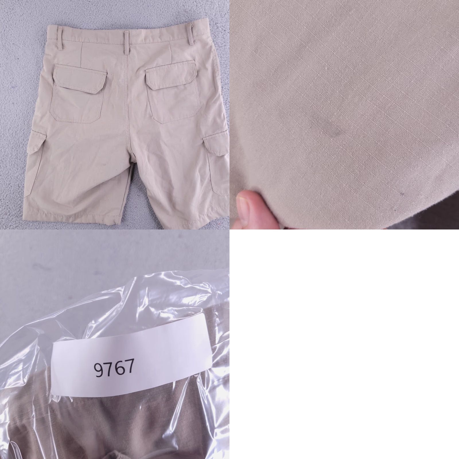 Vintage Wells-Lamont Shorts Mens 34 Cargo Tan Beige Ripstop Cotton Flat Front Beige Mens Size US 34 / EU 50 - 8 Thumbnail