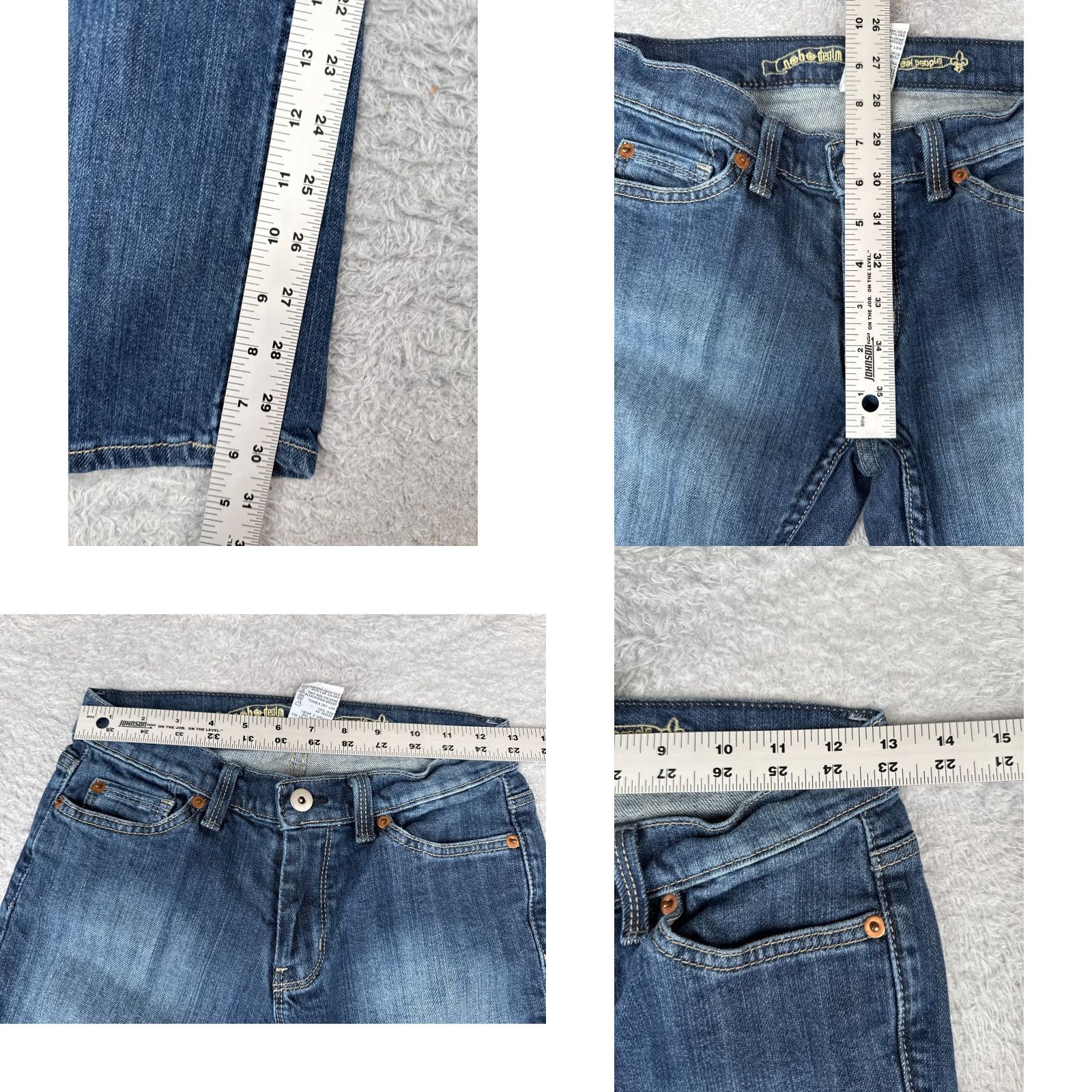 Vintage No Boundaries Juniors Bootcut Denim Jeans 3 Blue Medium Wash Stretch Cotton 26x31 Womens Size 26" / US 2 / IT 38 - 8 Thumbnail