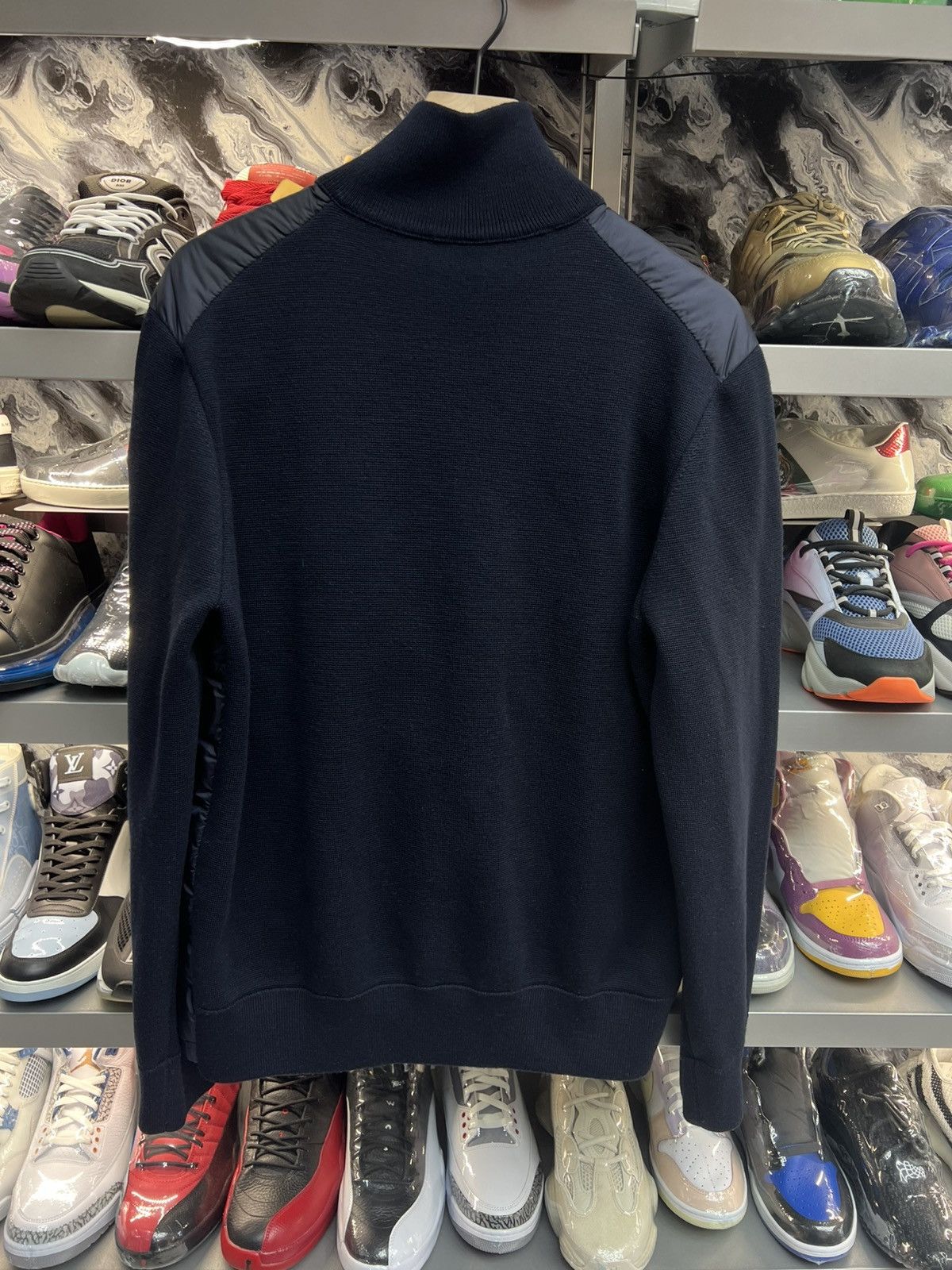 Moncler Moncler Navy Padded Wool Cardigan Size US XL / EU 56 / 4 - 2 Thumbnail