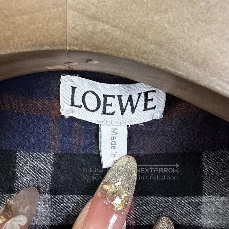 Loewe Loewe size 39 Black Chest Leather Patch Logo Checkered Shir Size US XXS / EU 40 - 4 Thumbnail