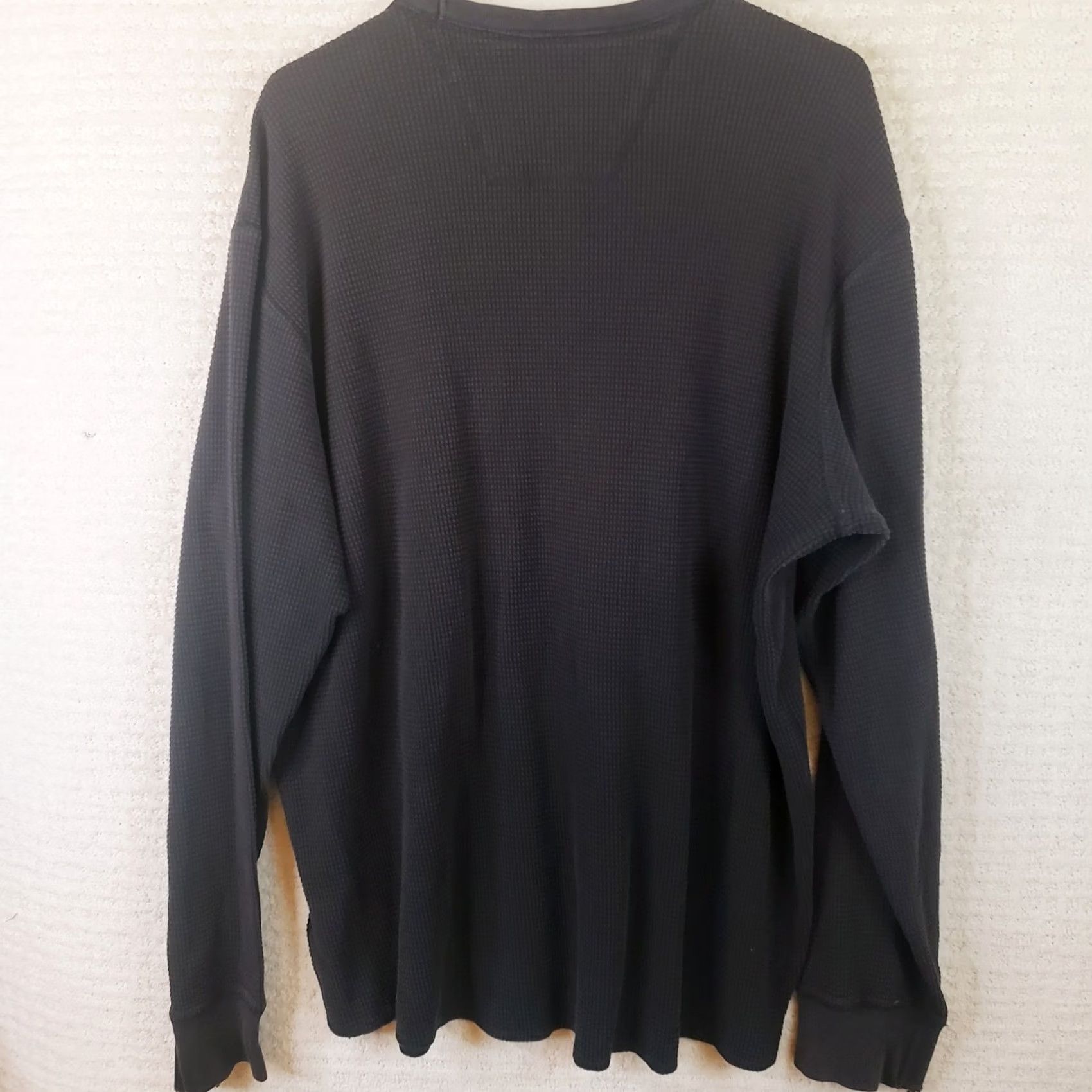 Eddie Bauer Eddie Bauer Men L Tall Black Waffle Knit Thermal Crewneck Long Sleeve Shirt Size US L / EU 52-54 / 3 - 6 Thumbnail